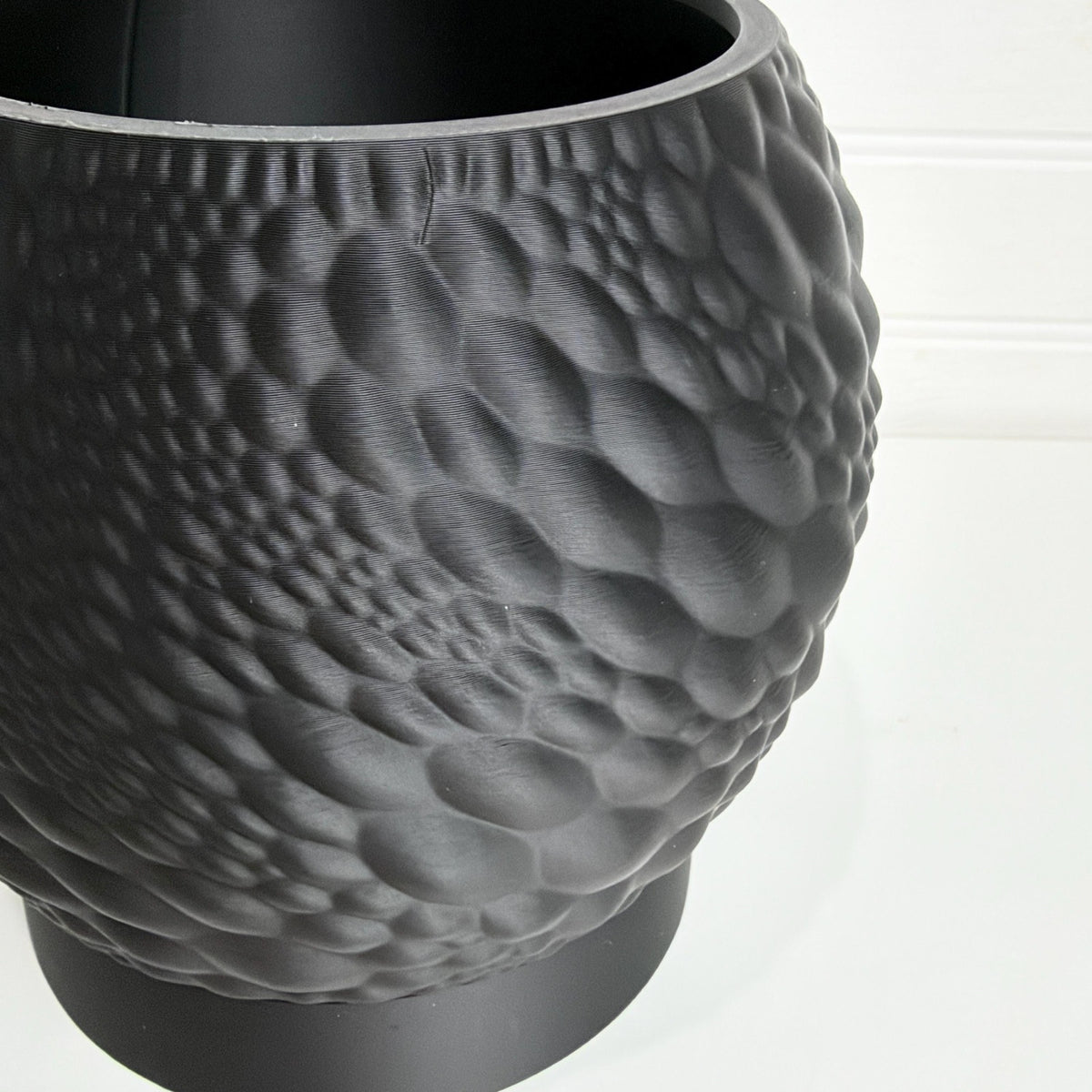 Gato Planter, Tabletop Indoor Plant Pot with Drip Tray, Organic Pattern, Moon Texture