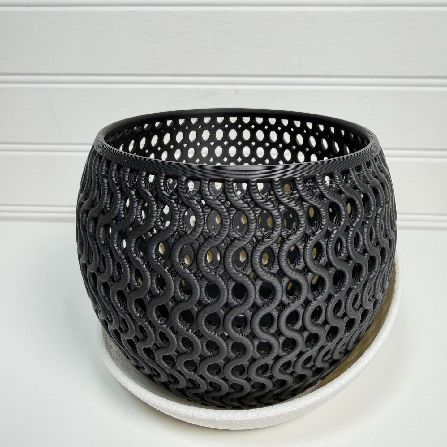 The Echo Orchid Planter, Indoor Tabletop Orchid Pot, Wavy Geometric Design
