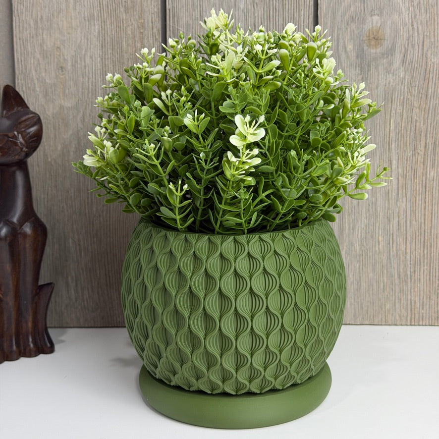 Bloom Planter, Tabletop Indoor Plant Pot, Organic Textured Design