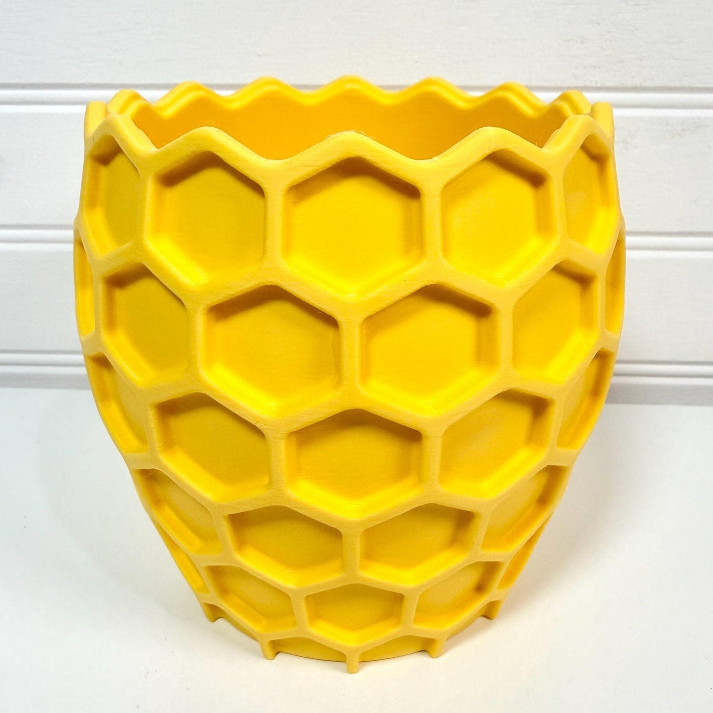 Beehavia Cachepot, Indoor Tabletop Cache Pot, Planter Pot, No Drainage Holes, Honeycomb Planter