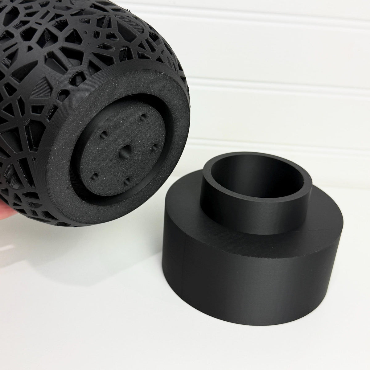 Planter Pot 001, Indoor Plant Pot with Drip Tray, Tabletop Planter, Voronoi Lattice Design
