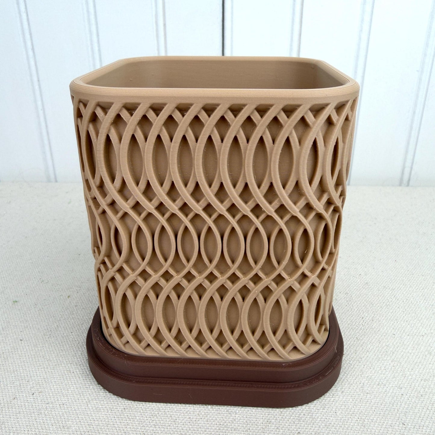 The Glowtide Planter, Indoor Flower Pot, Tabletop Planter. Woven Design