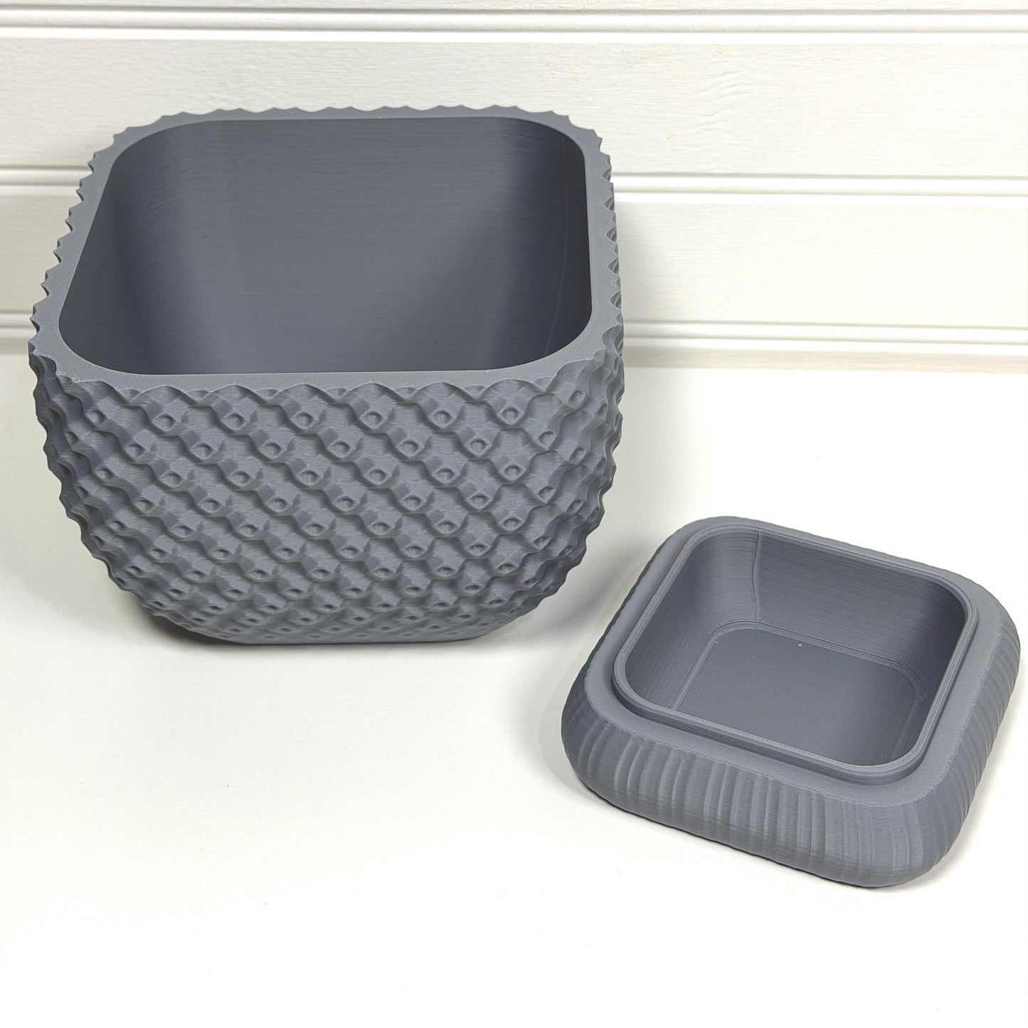 Connect Planter, Tabletop Indoor Flower Pot, Geometric Design, Textured Planter