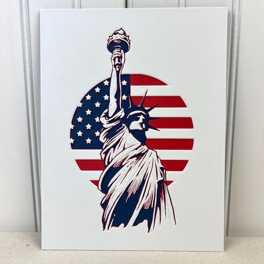 Statue of Liberty Wall Art, Lady Liberty, Patriotic Home Decor, American Flag Art, Independence Day Decor, 4th of July