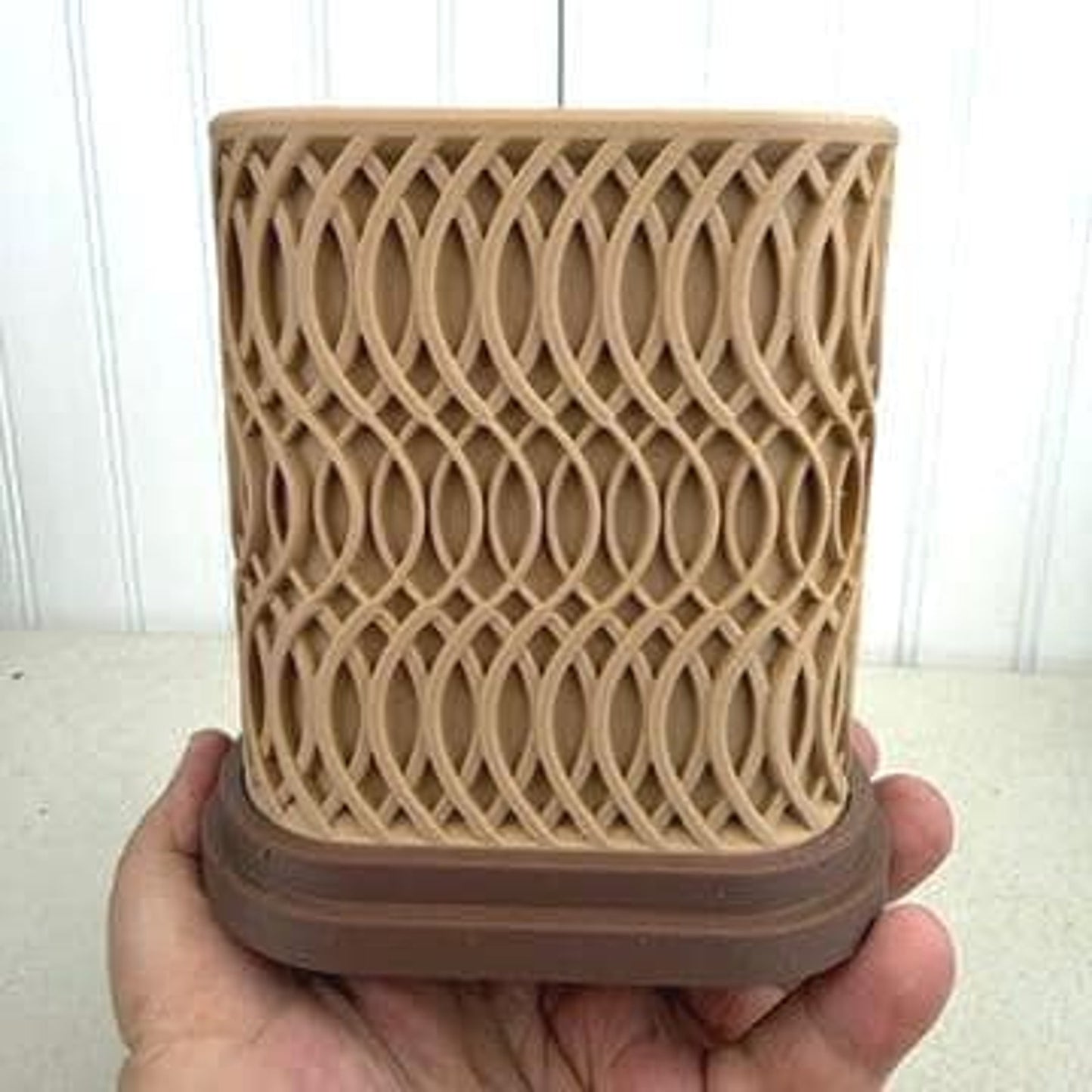 The Glowtide Planter, Indoor Flower Pot, Tabletop Planter. Woven Design