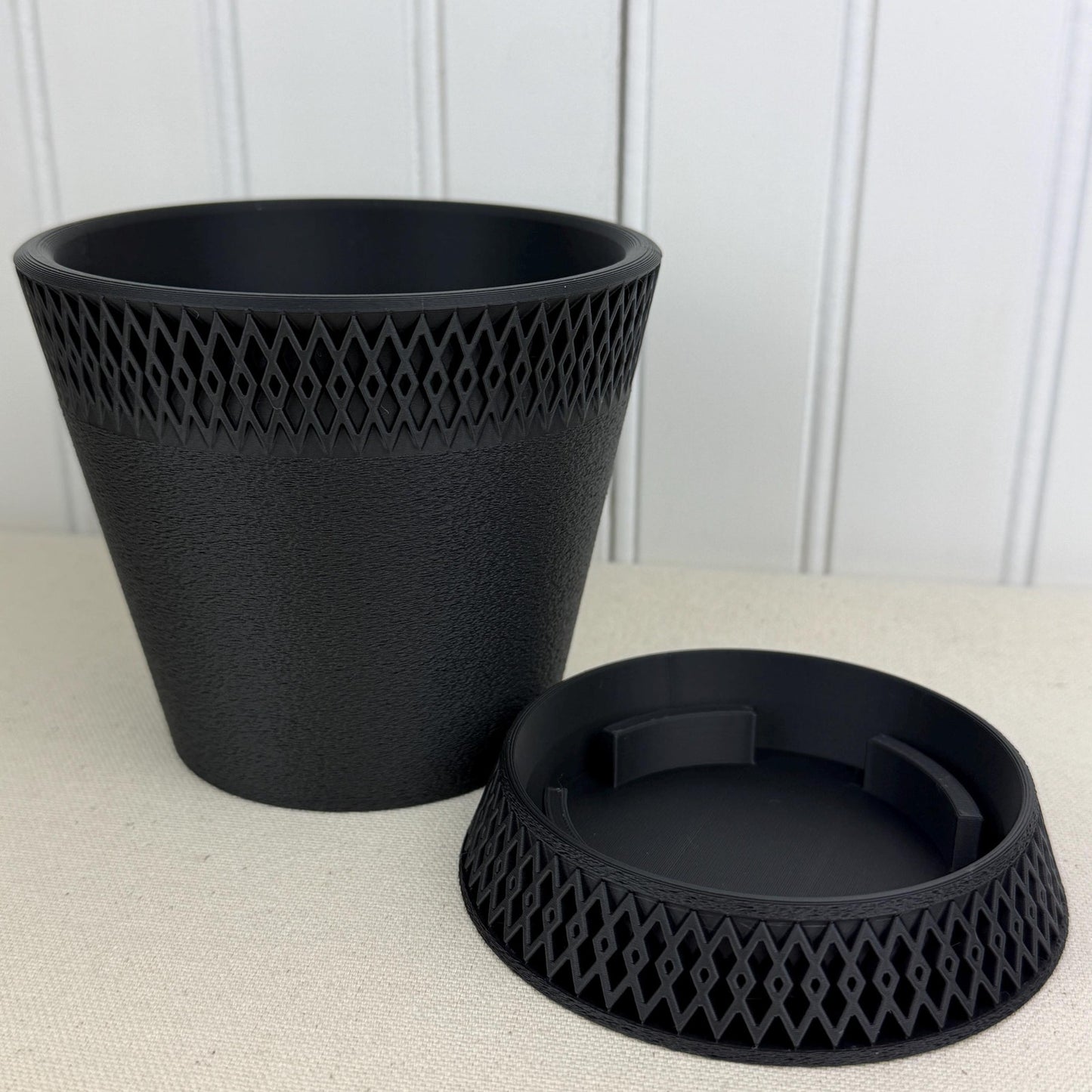 The Shift Planter, Indoor Flower Pot, Tabletop Planter, Textured Diamond Pattern