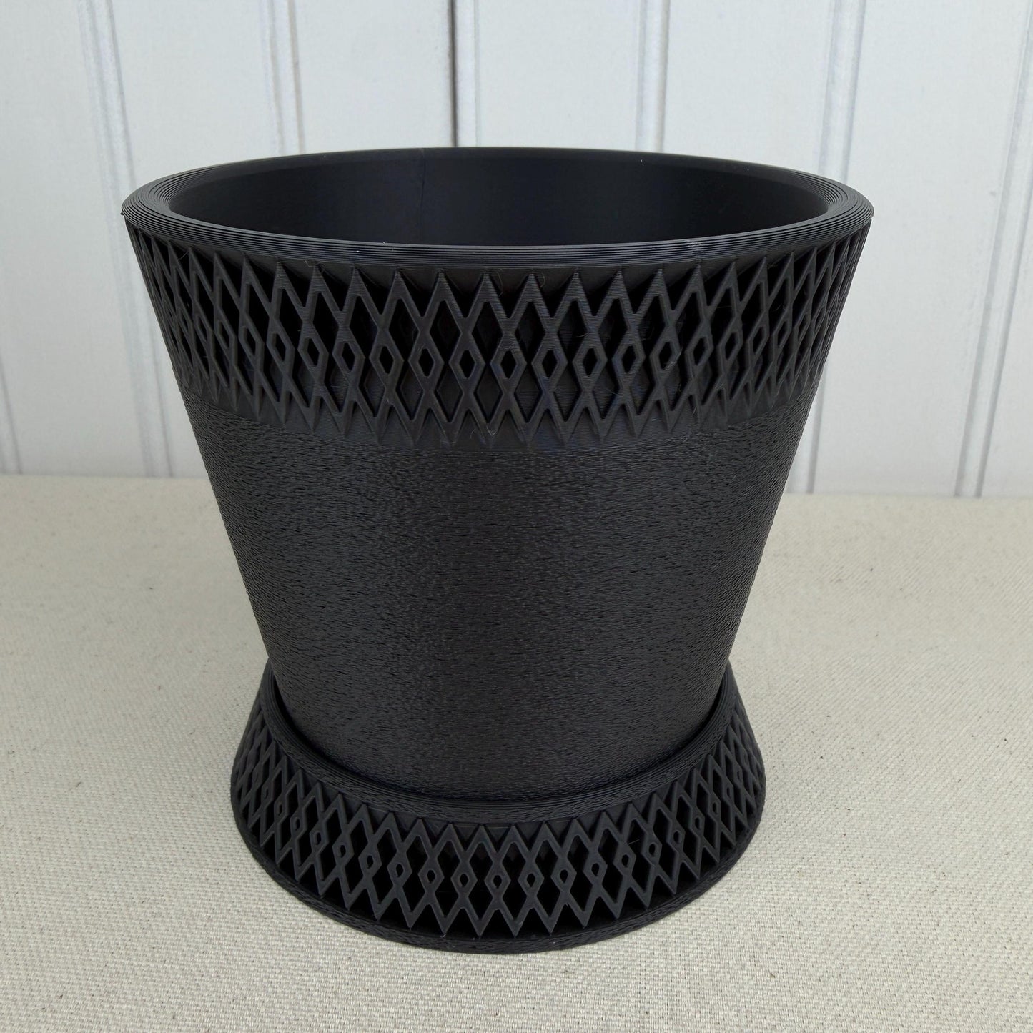 The Shift Planter, Indoor Flower Pot, Tabletop Planter, Textured Diamond Pattern