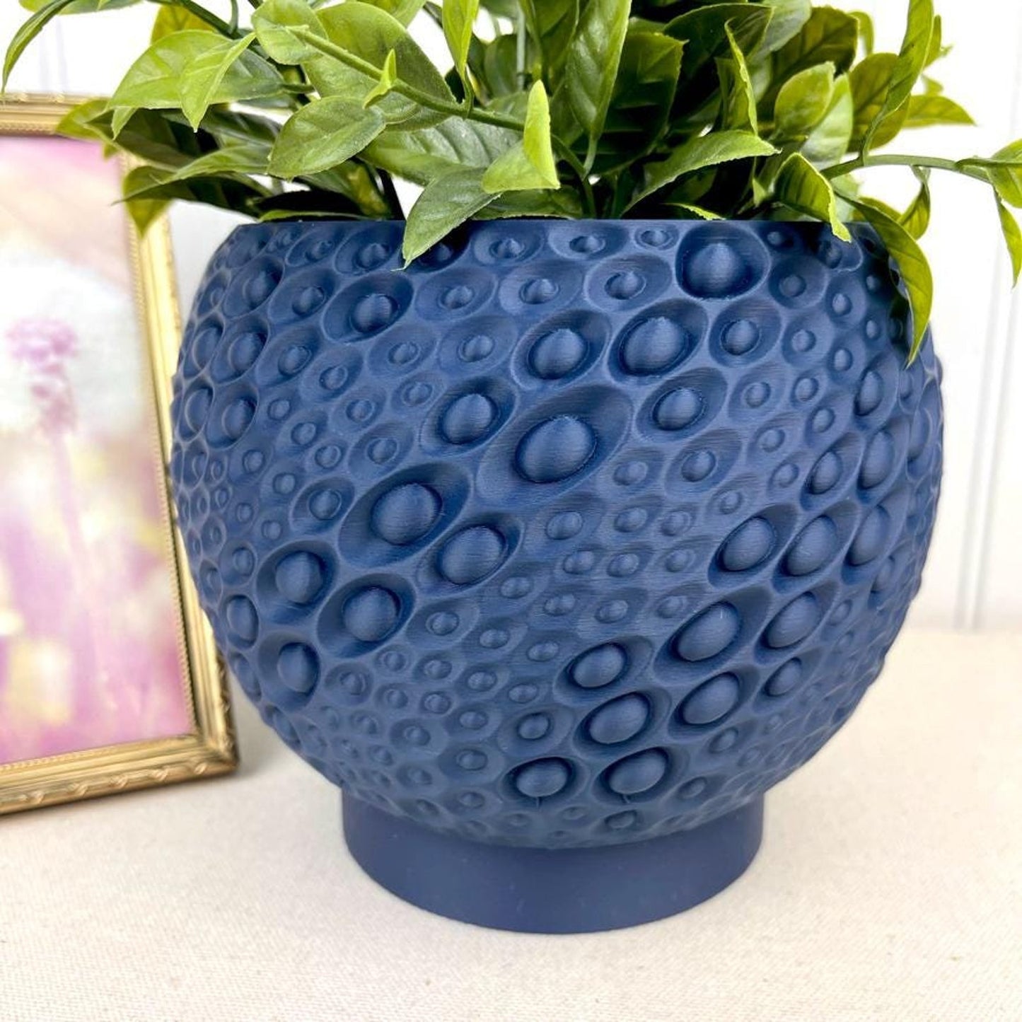 Pearl Planter Pot: Modern Geometric Planter, Indoor Flower Pot, Tabletop Planter, Moon Crater Inspired
