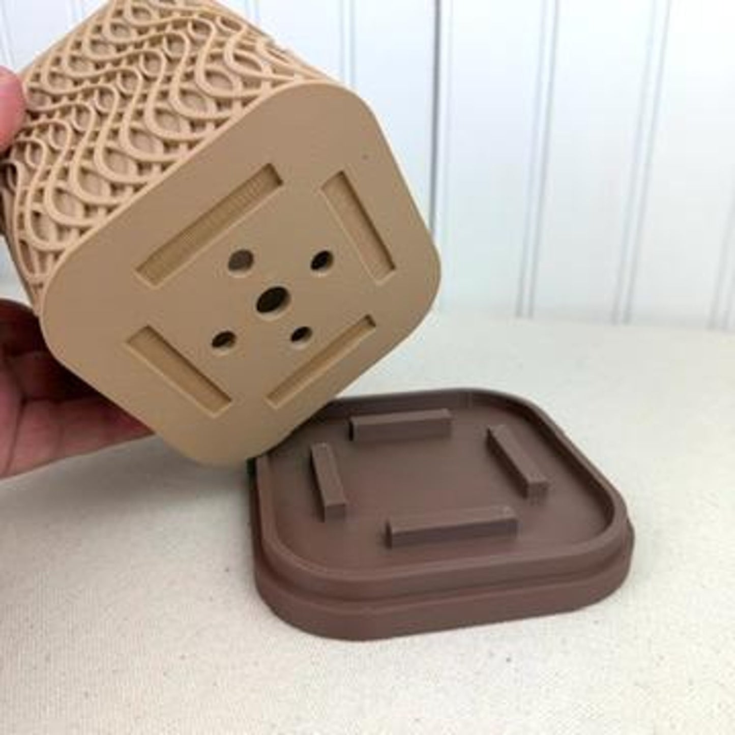 The Glowtide Planter, Indoor Flower Pot, Tabletop Planter. Woven Design