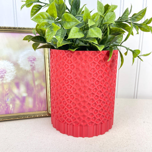 Ordan Planter Pot, Indoor Flower Pot, Tabletop Planter with Decorative Drip Tray