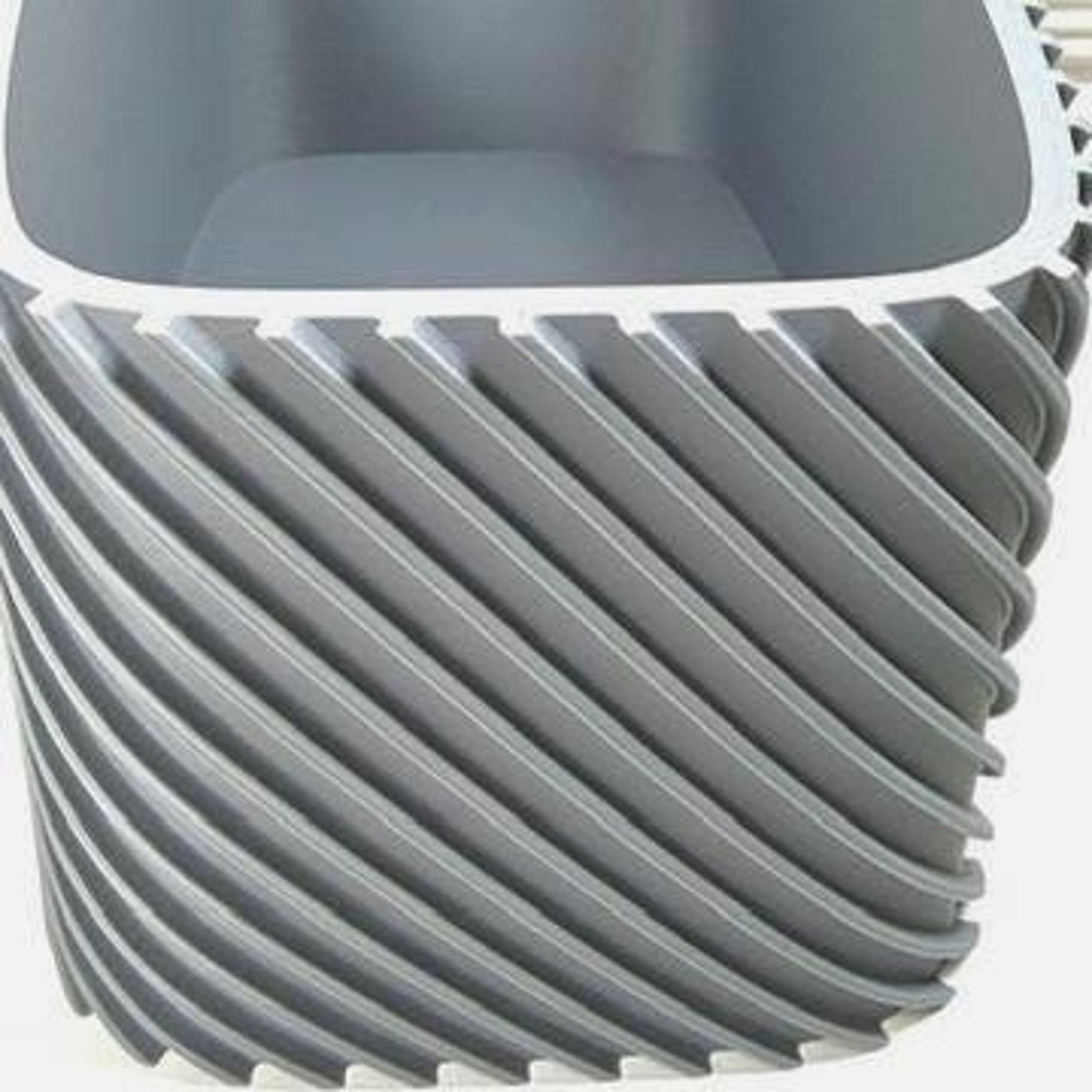 Plant Pot Fine Rib Rounded Rectangle Low, Indoor Cache Pot, Tabletop Planter