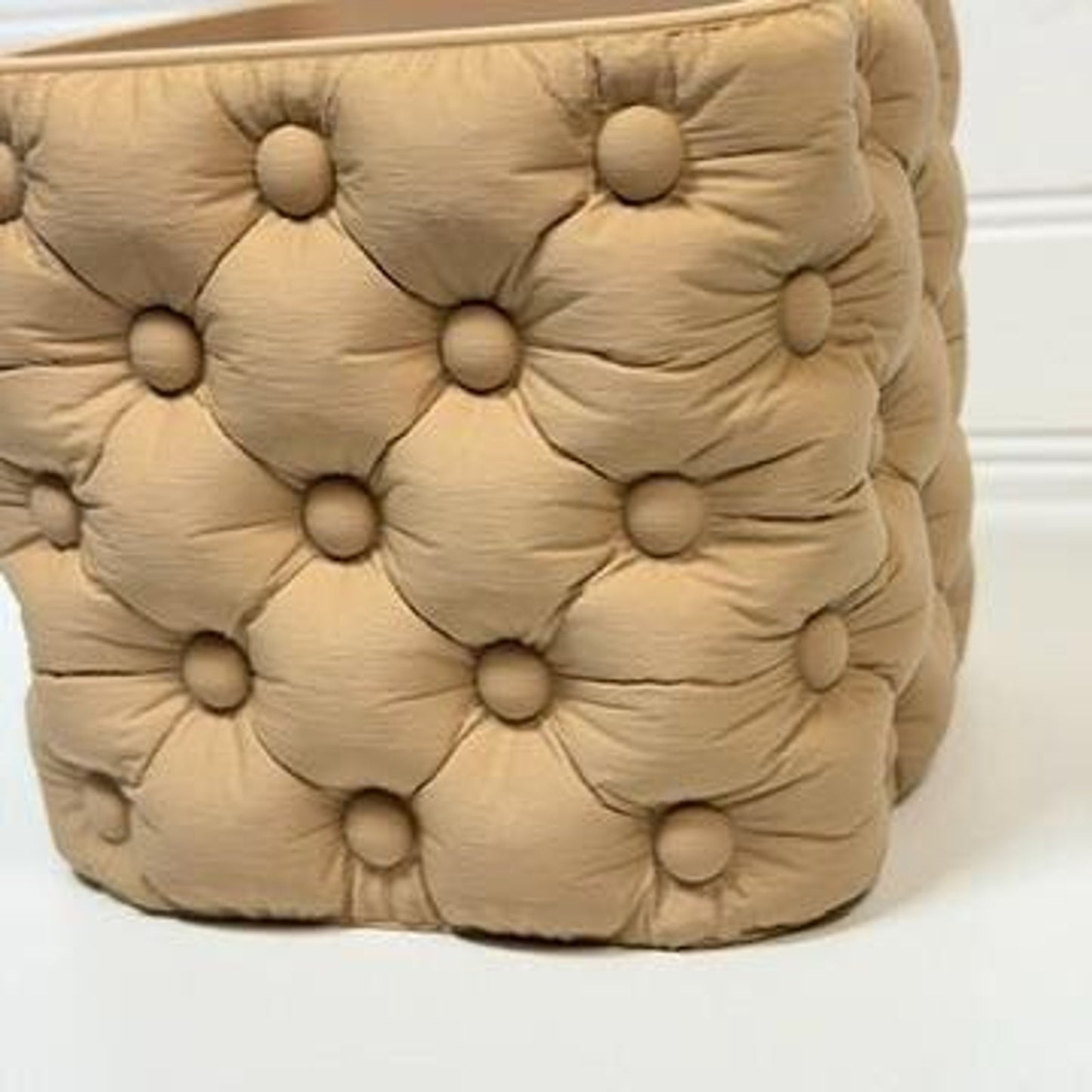 Chesterra Cashepot Planter, Tabletop Pot, Tufted Design, Inflated Planter,