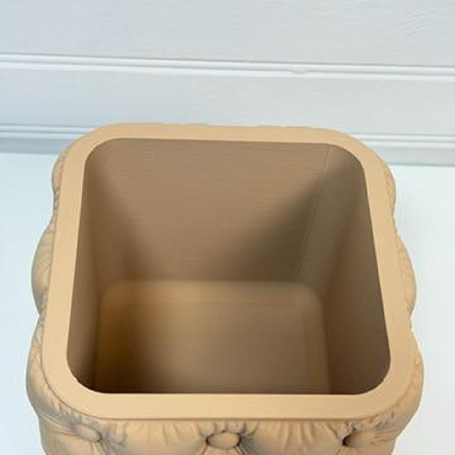 Chesterra Cashepot Planter, Tabletop Pot, Tufted Design, Inflated Planter,