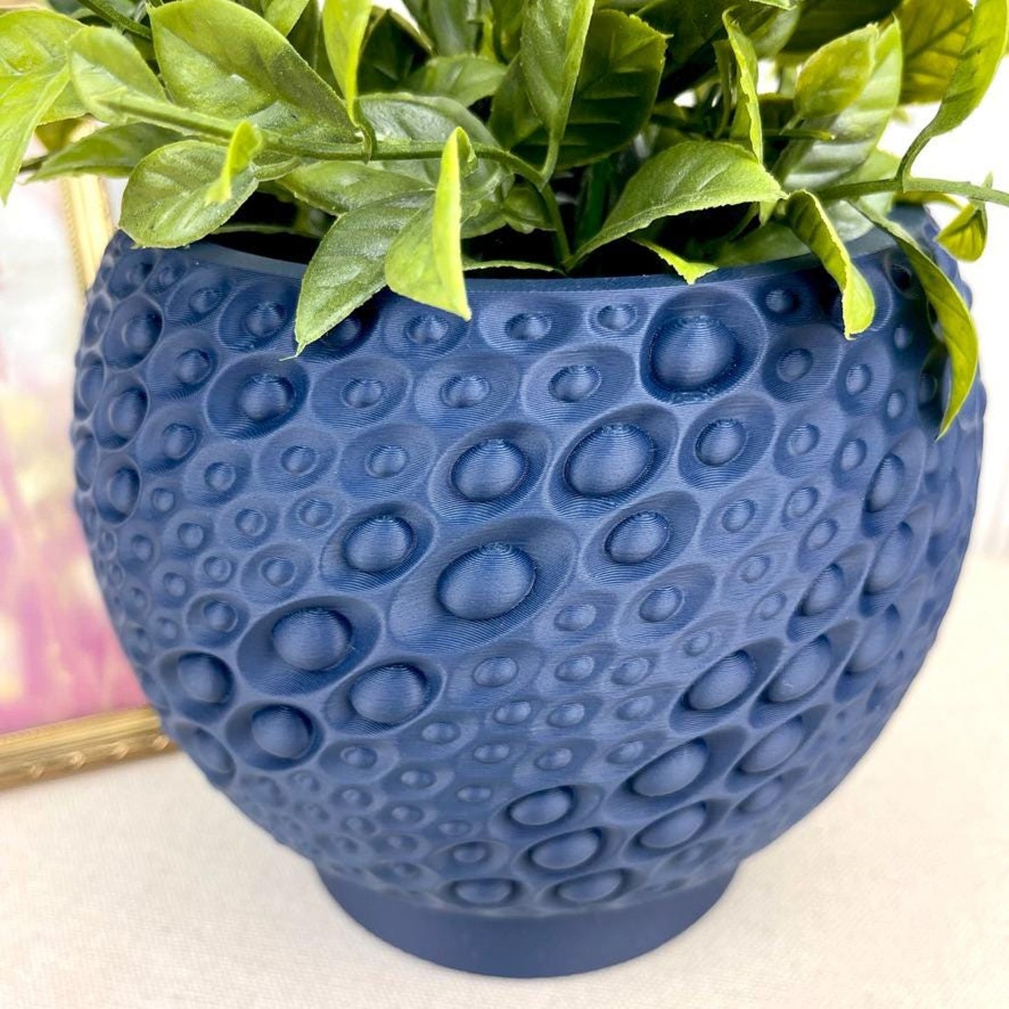 Pearl Planter Pot: Modern Geometric Planter, Indoor Flower Pot, Tabletop Planter, Moon Crater Inspired