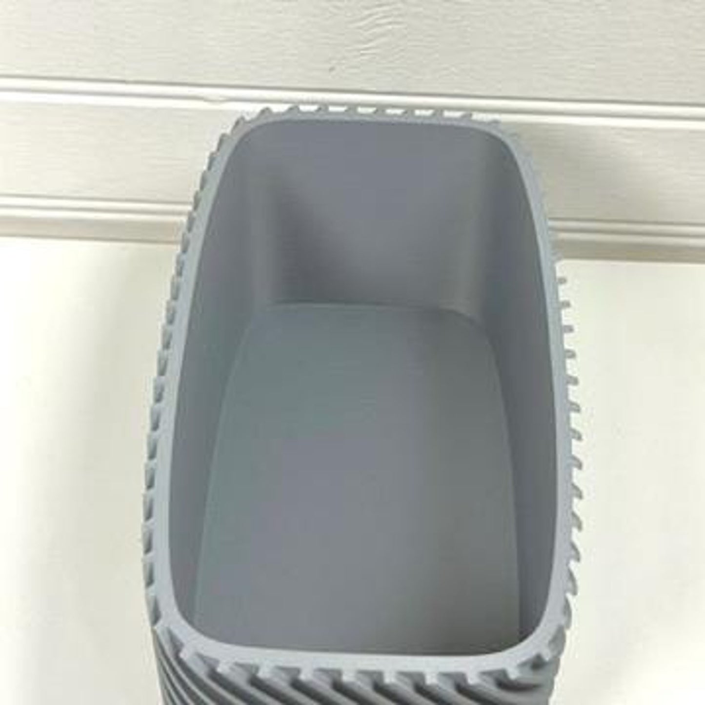 Plant Pot Fine Rib Rounded Rectangle Low, Indoor Cache Pot, Tabletop Planter