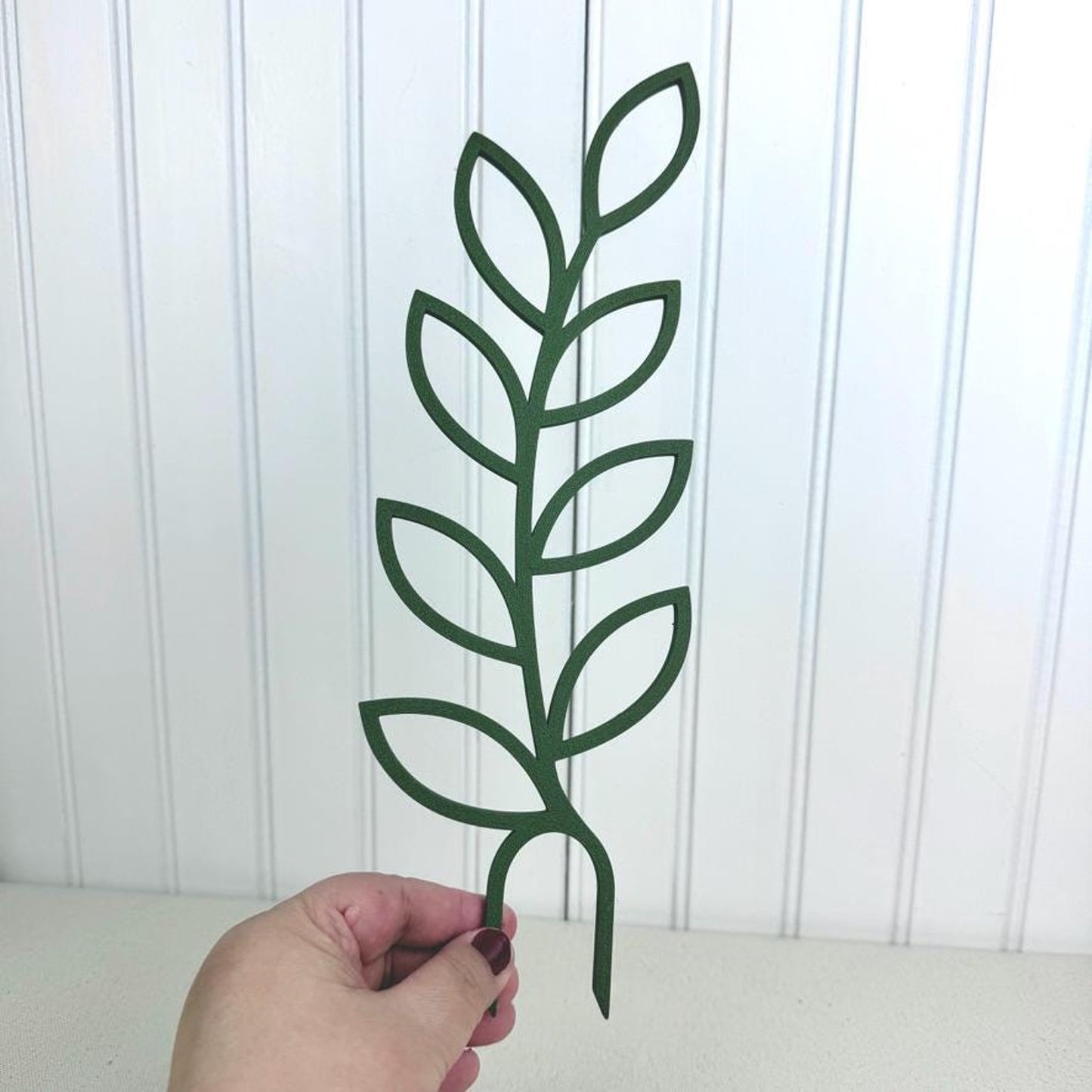 Leaf Shaped Modern Plant Trellis, Plant Support, Indoor Garden Decor, 12.375" tall