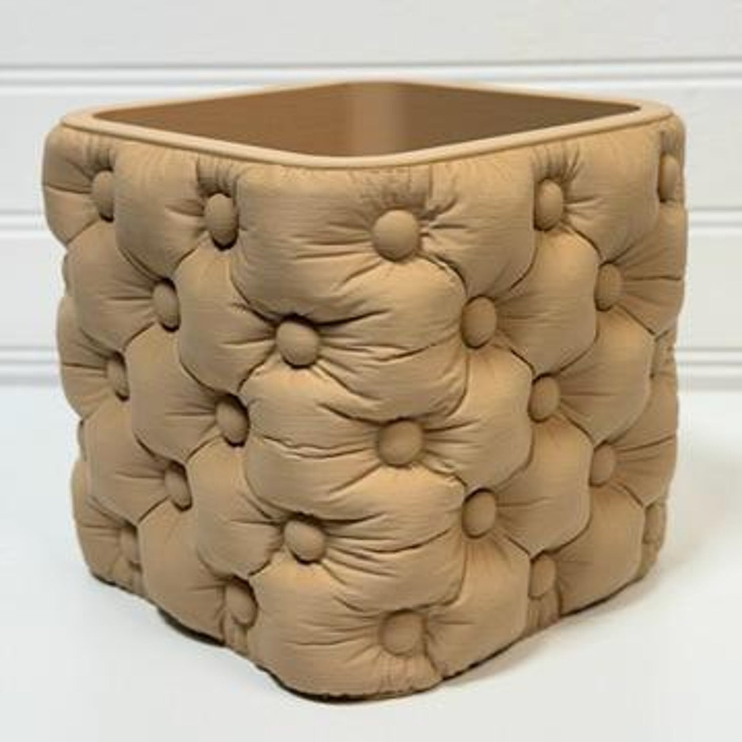 Chesterra Cashepot Planter, Tabletop Pot, Tufted Design, Inflated Planter,