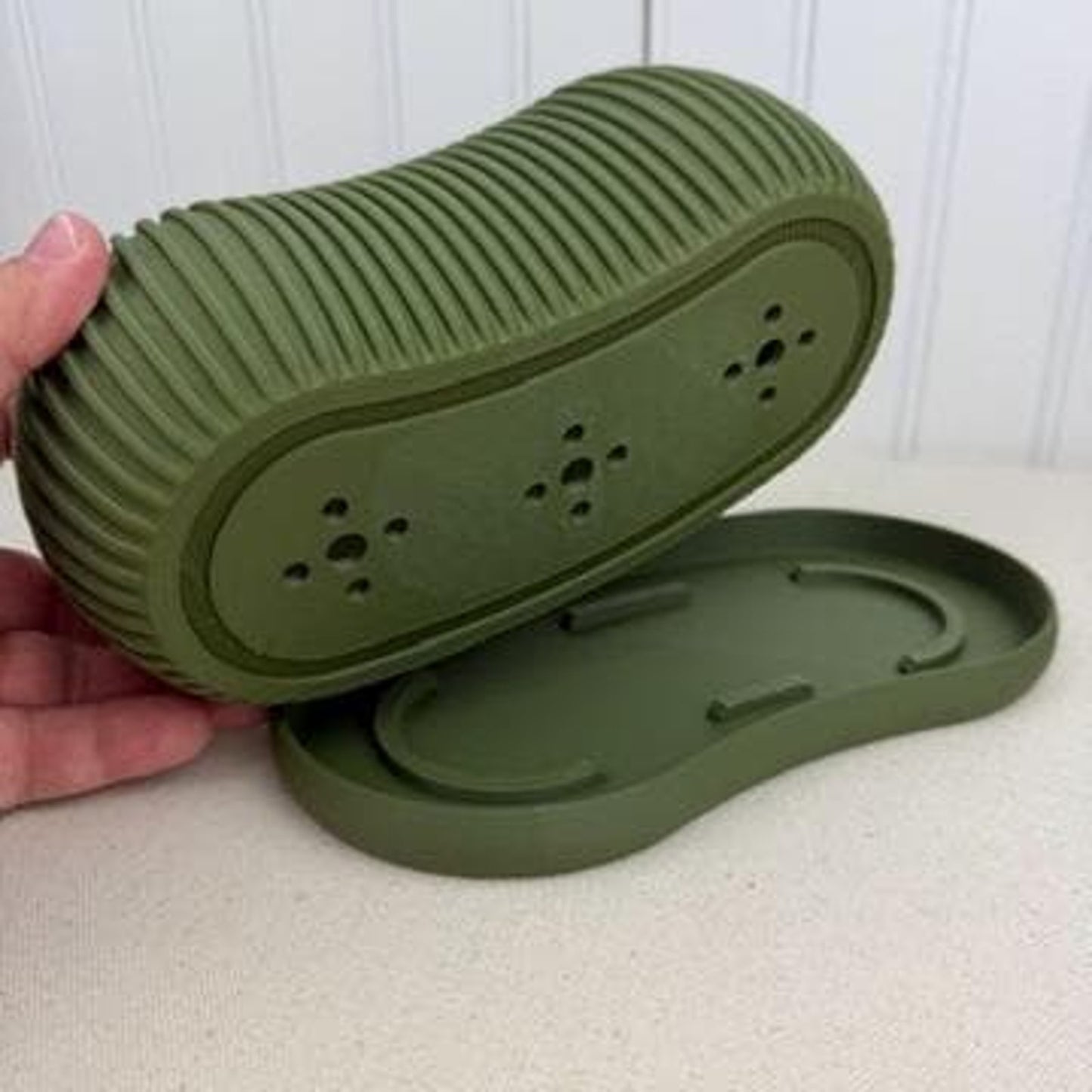Terra Planter, Indoor Planter with Drainage Tray, Tabletop Planter, Ridged Kidney Bean Shaped
