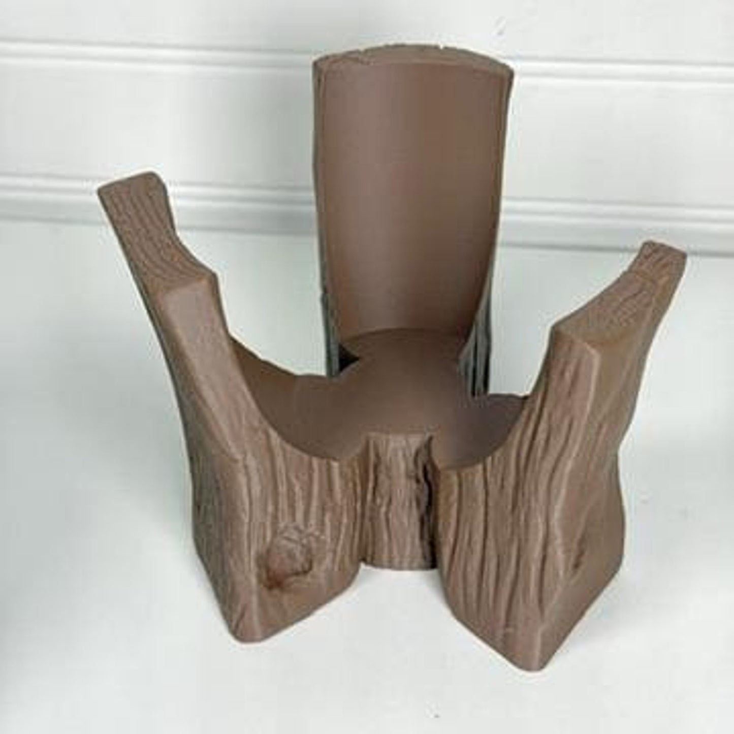 Grotio Cachepot, Indoor Tabletop Planter, Woodland Style Decorative Plant Pot, Tree Stump