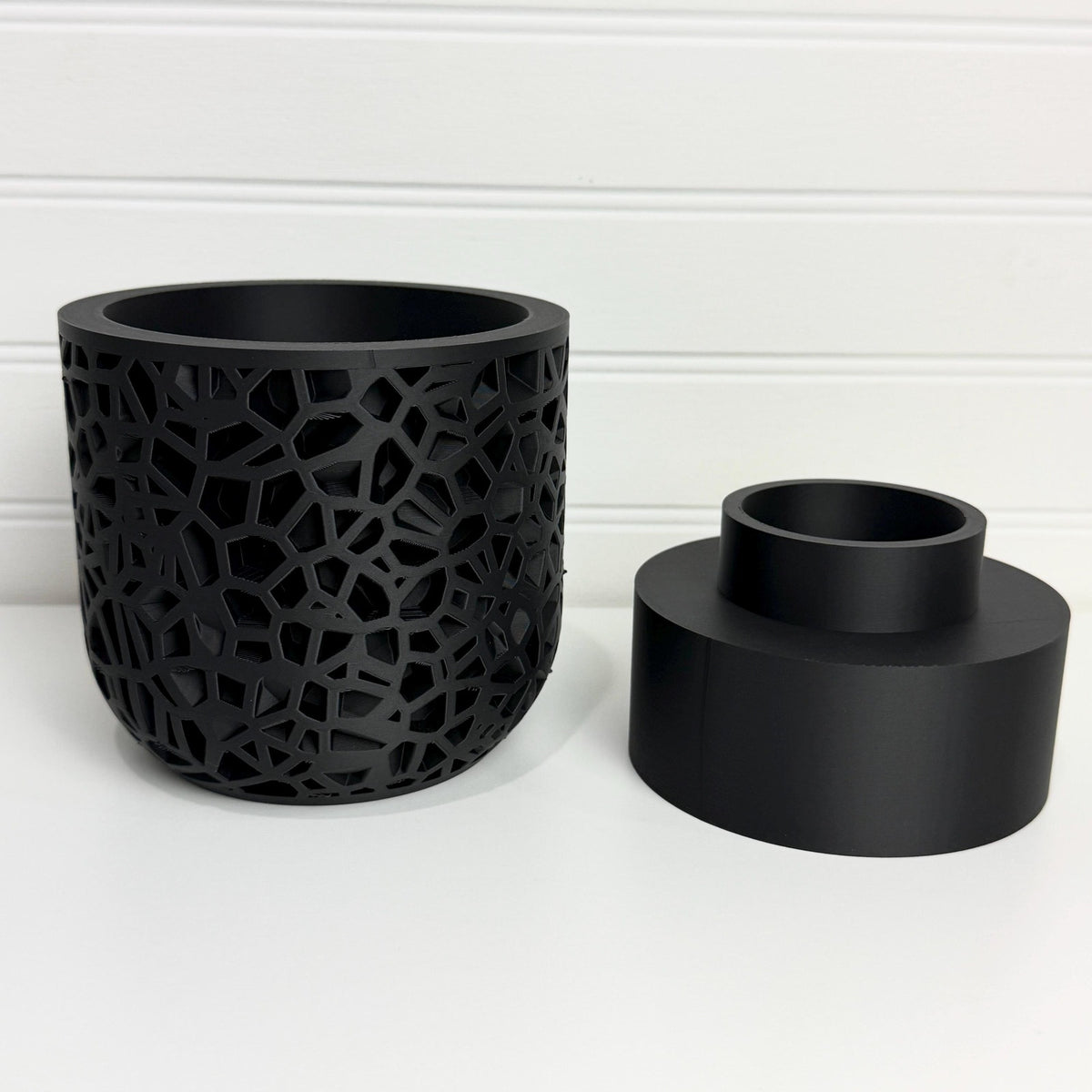 Planter Pot 001, Indoor Plant Pot with Drip Tray, Tabletop Planter, Voronoi Lattice Design