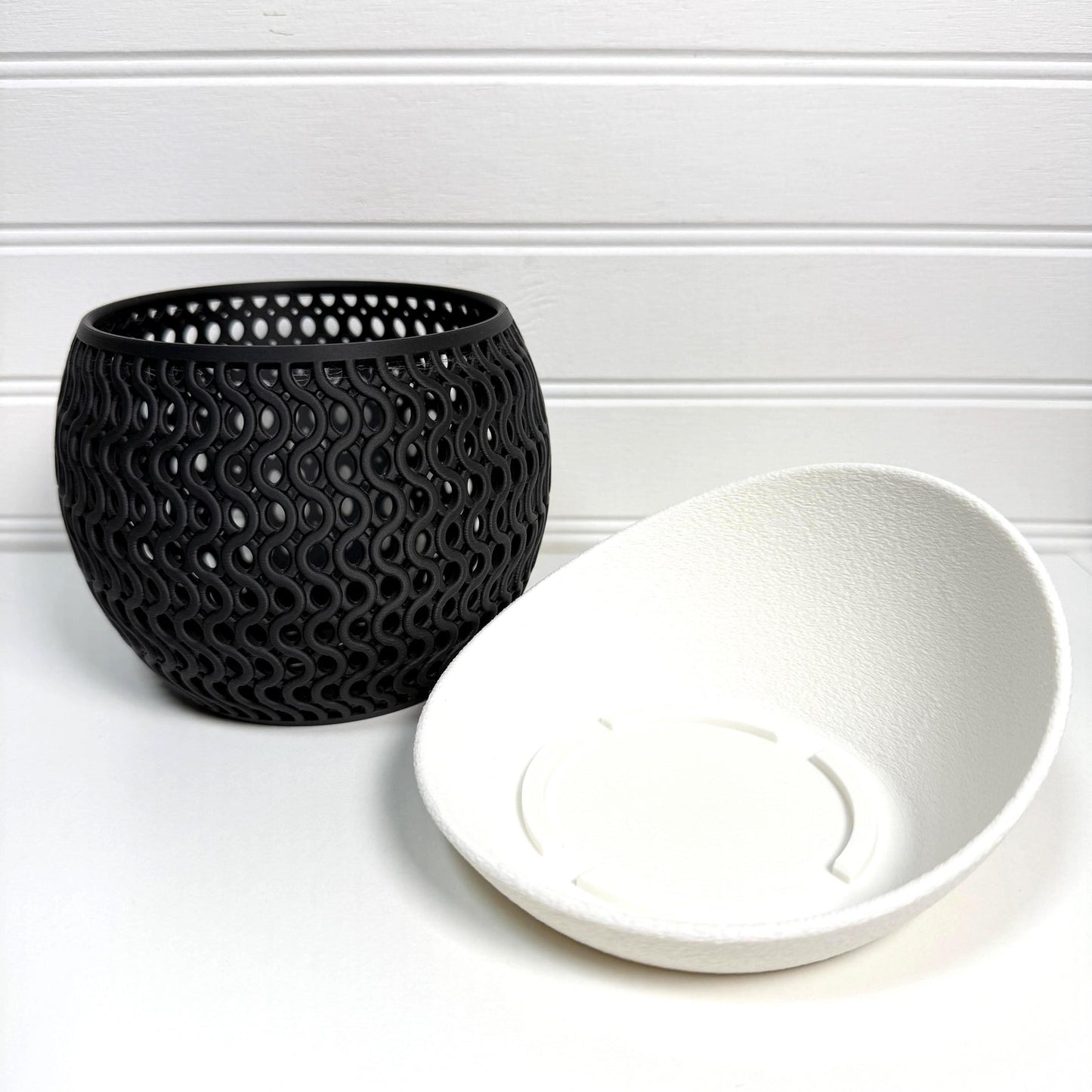 The Echo Orchid Planter, Indoor Tabletop Orchid Pot, Wavy Geometric Design