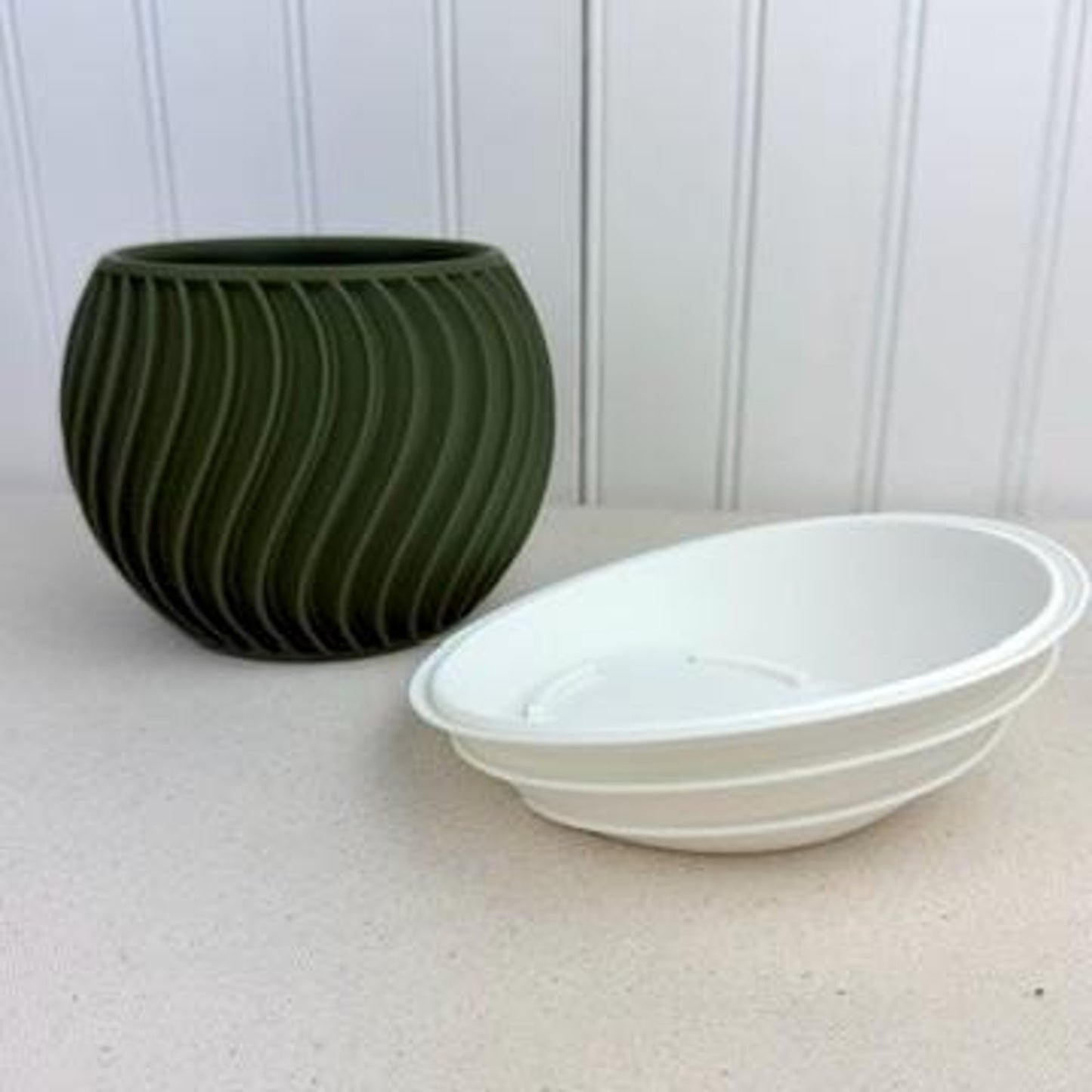 The Sonar Planter, Indoor Flower Pot, Tabletop Planter, Swirl Pattern