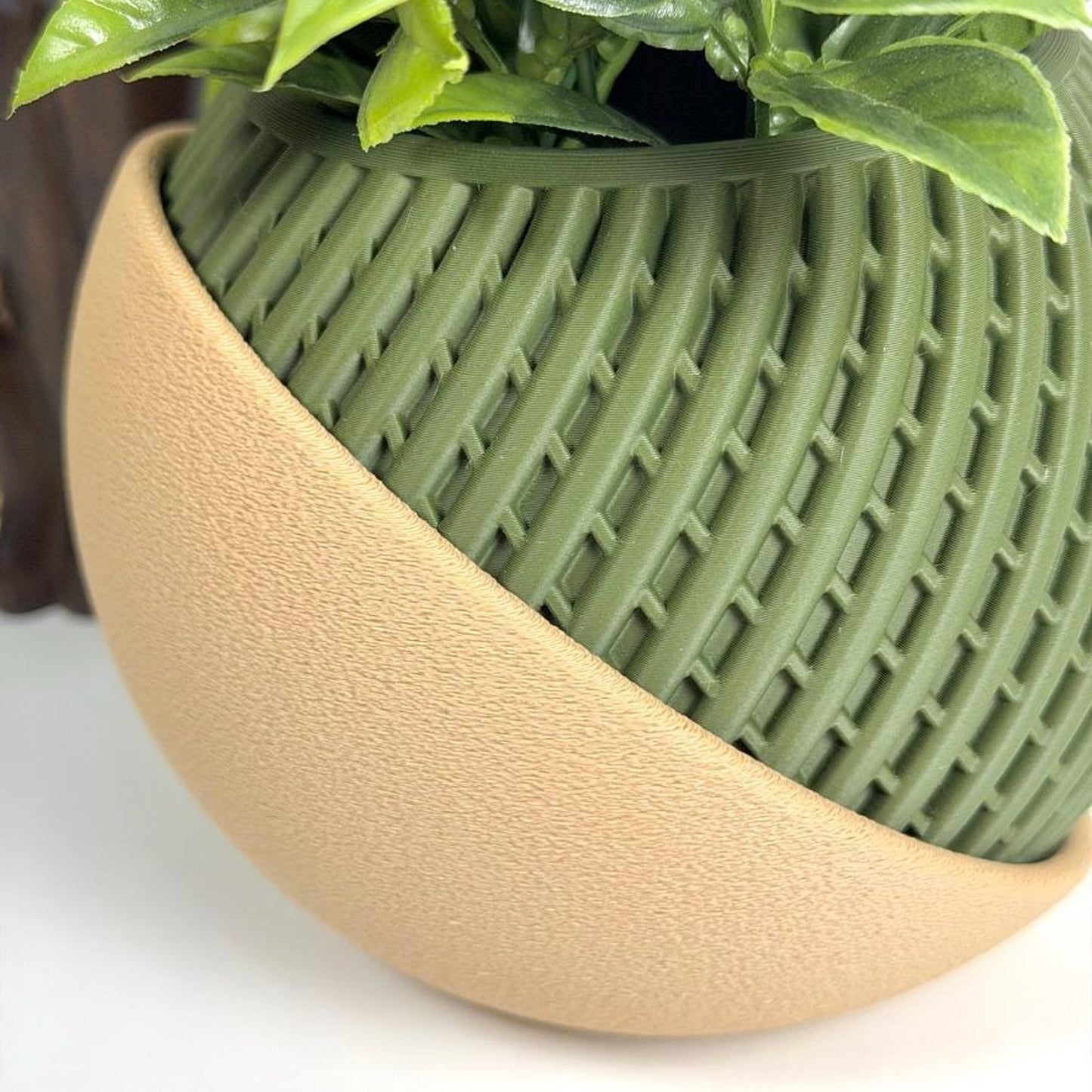 Troia Planter, Indoor Plant Pot with Sculpted Drip Tray, Tabletop Planter