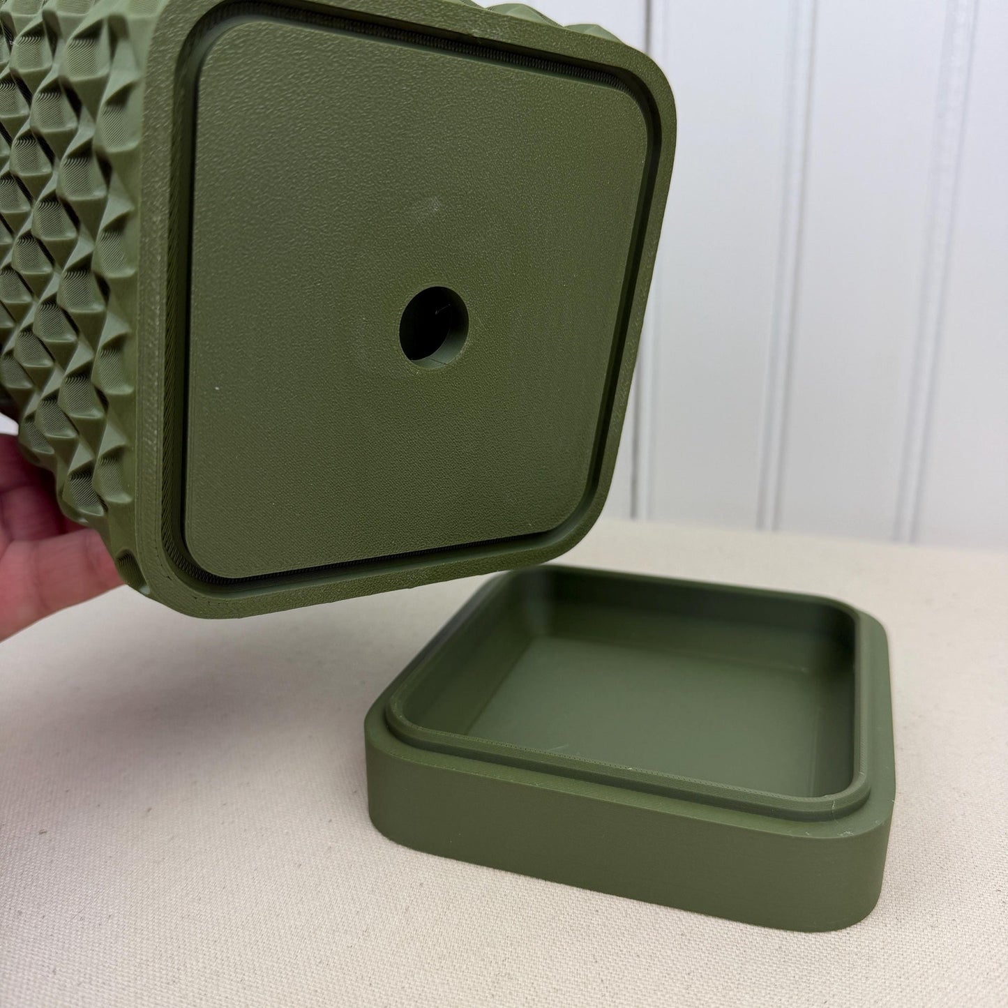 Rovi Square Planter, Indoor Flower Pot, Tabletop Planter, Faceted Texture, Modern Design