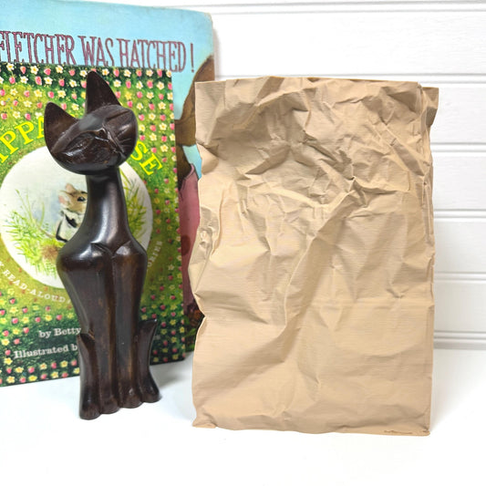 Kraftique Large - Paper Reborn, Unique Vase, Crumpled Brown Bag Design, Desktop Trash Bin