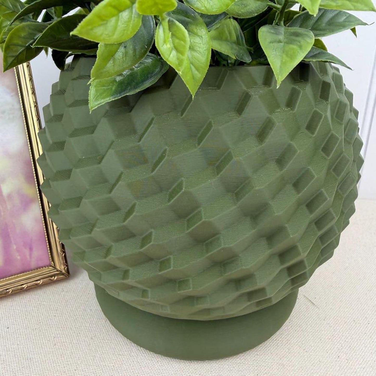 The Cobble Planter, Indoor Flower Pot, Tabletop Planter, Geometric Pattern