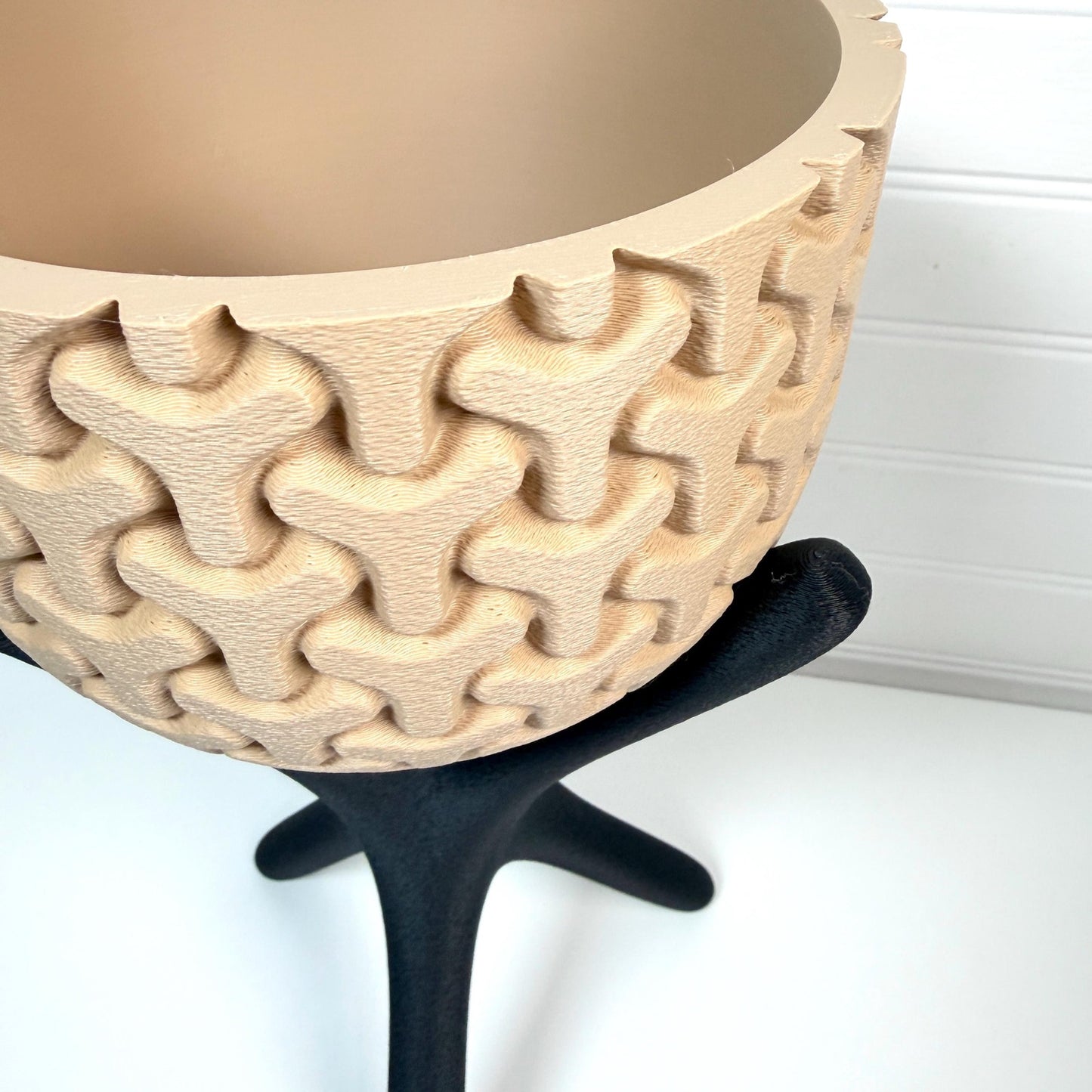 Triova Cachepot, Indoor Tabletop Cache Pot, Planter Pot, No Drainage Holes, Elevated Design