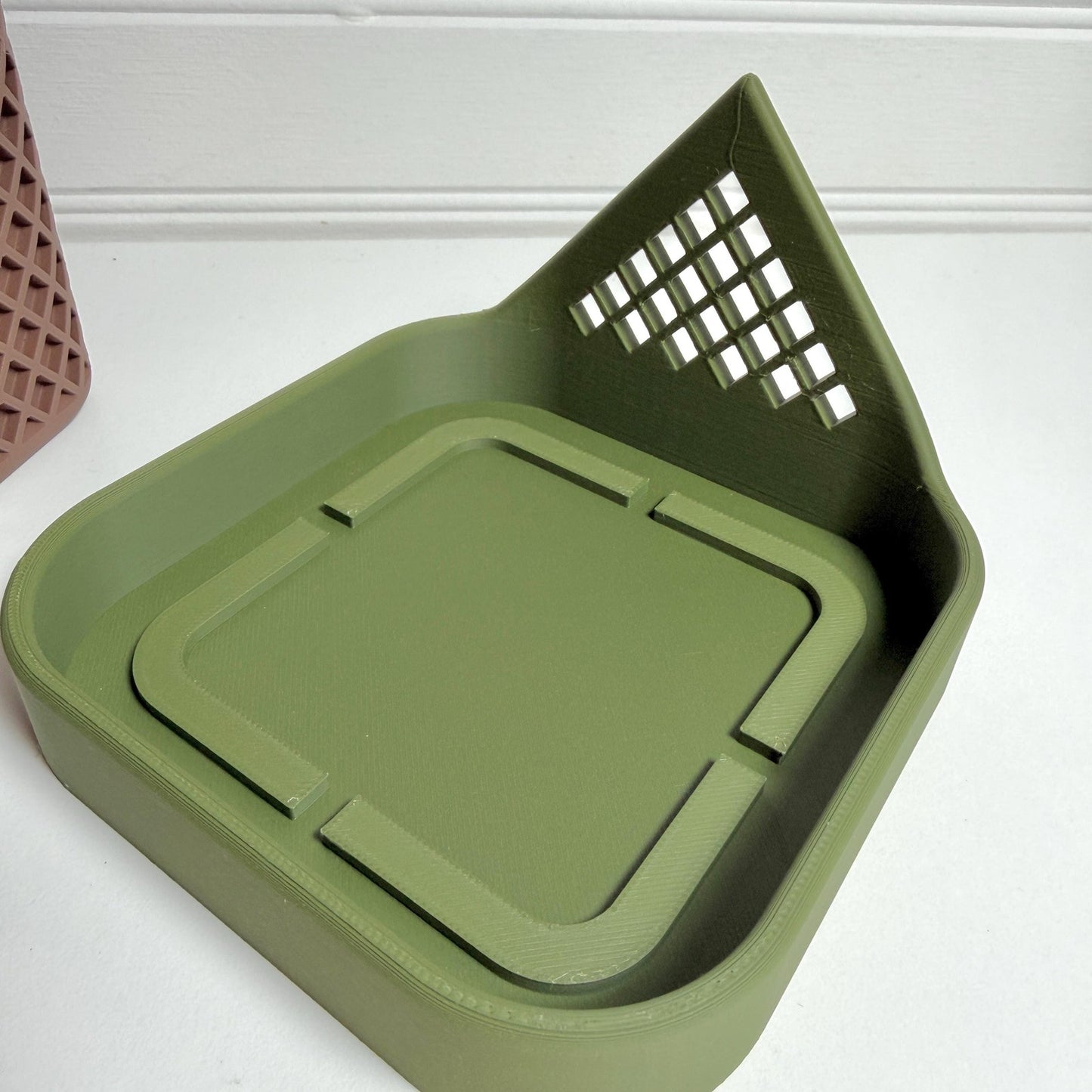 Squared Polygon Planter, Indoor Plant Pot with Decorative Drip Tray, Tabletop Planter