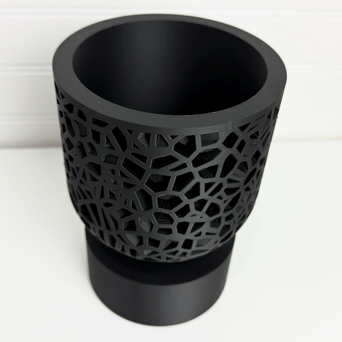 Planter Pot 001, Indoor Plant Pot with Drip Tray, Tabletop Planter, Voronoi Lattice Design