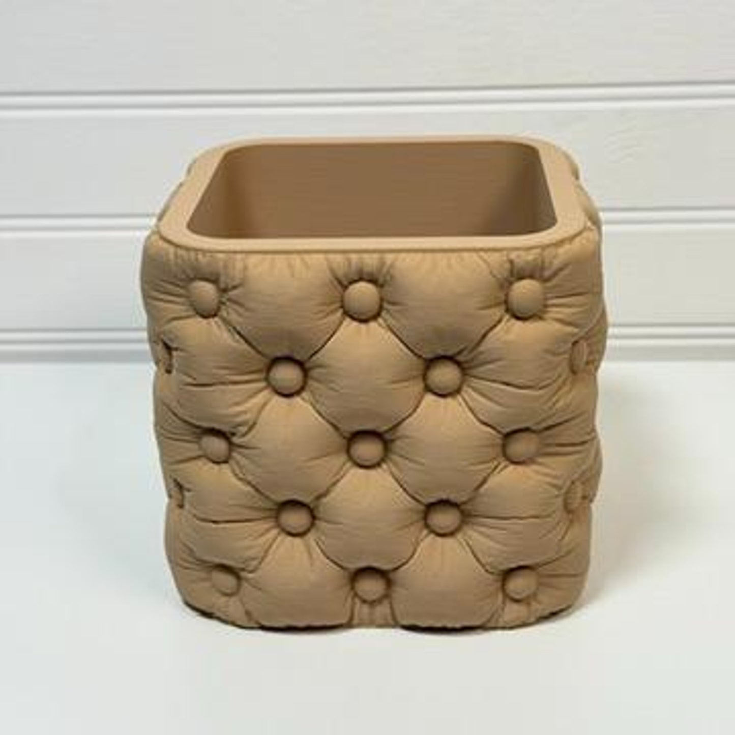 Chesterra Cashepot Planter, Tabletop Pot, Tufted Design, Inflated Planter,