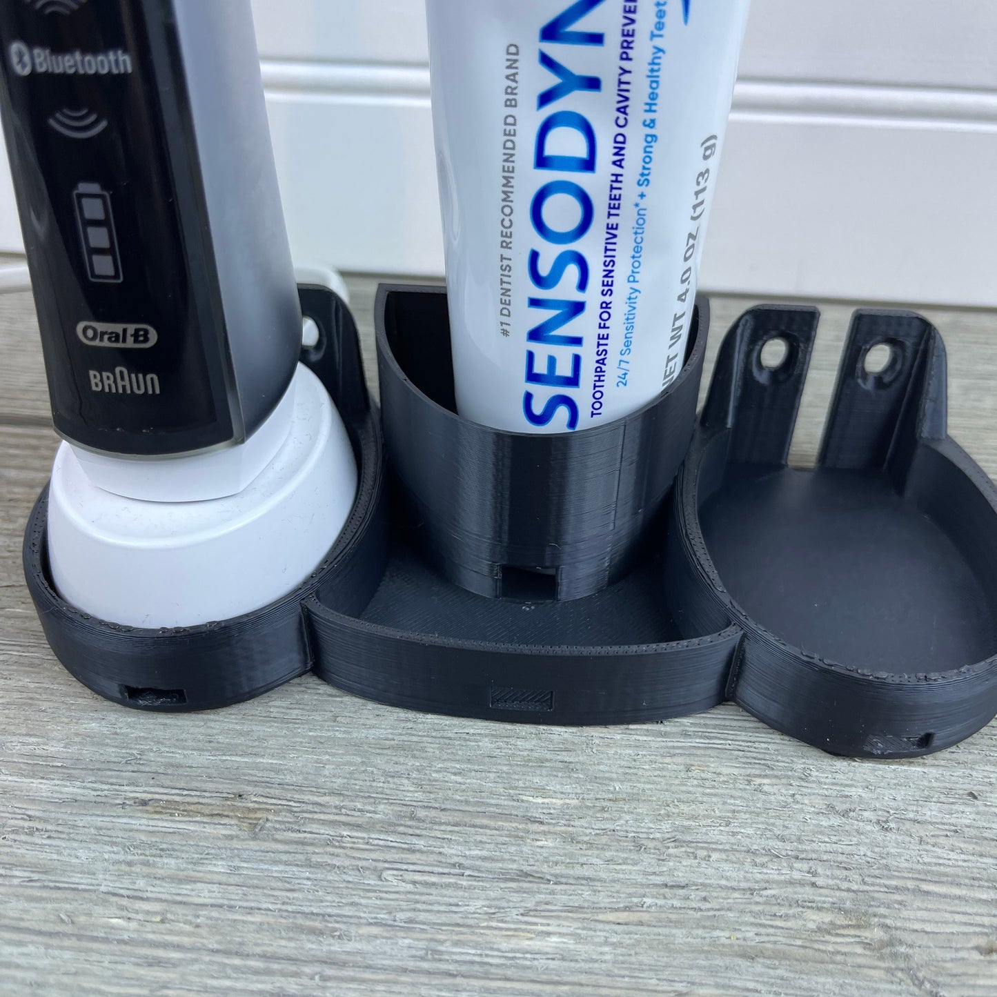 Oral B Toothbrush Holder, Dual Toothbrush Toothpaste Holder, Counter Wall Mounted