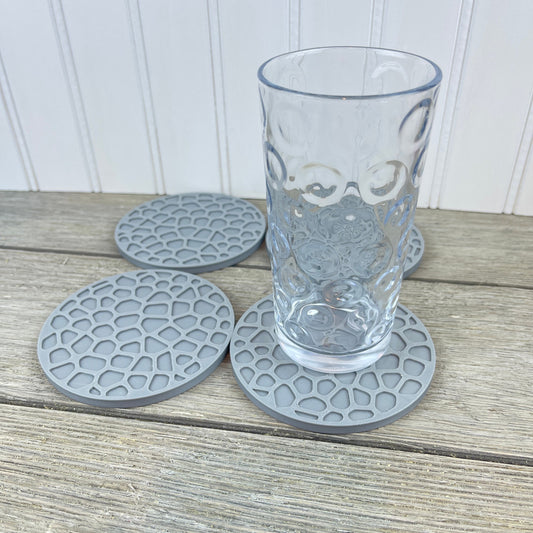 Voronoi Coaster Set, Drink Coasters, Set of 4, Modern Coaster Set