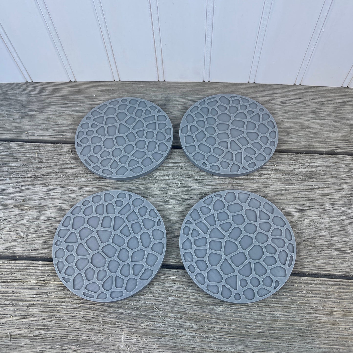 Voronoi Coaster Set, Drink Coasters, Set of 4, Modern Coaster Set