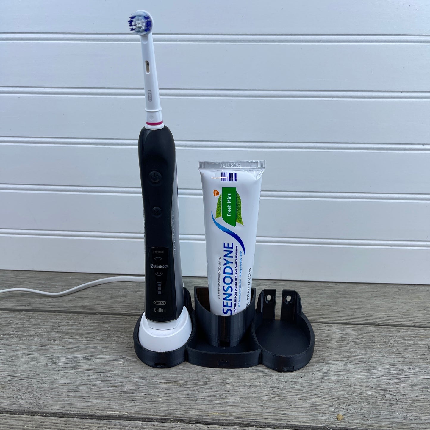 Oral B Toothbrush Holder, Dual Toothbrush Toothpaste Holder, Counter Wall Mounted