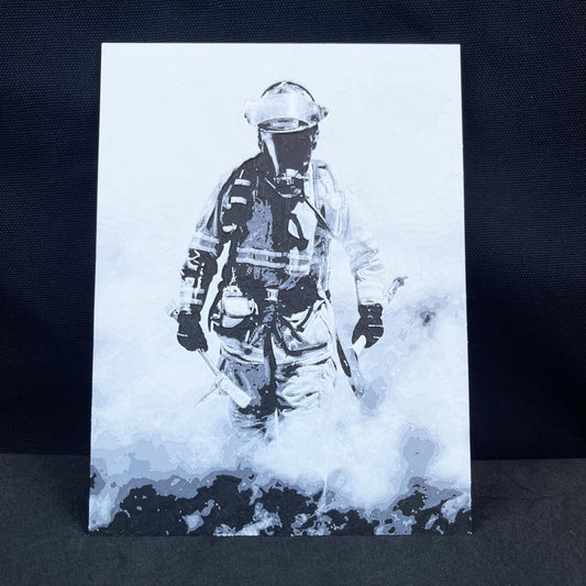 Firefighter Wall Art, Fireman Art, First Responder Wall Art,  Wall Art, Textured Art