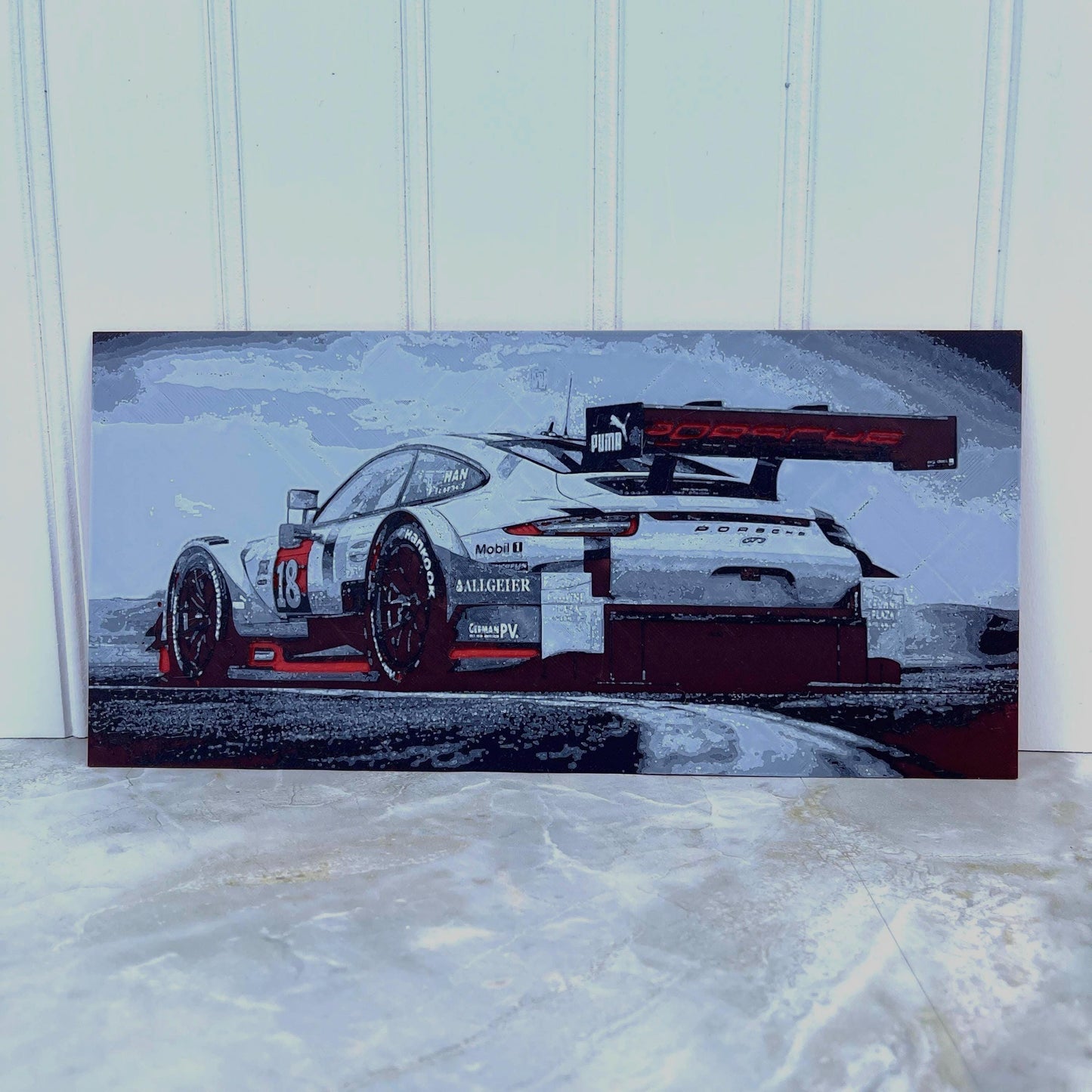 Porsche GT3 RS Wall Art,  Wall Art, Car Lover, Garage Art, Man Cave Decor, Textured Art, Hueforge Art