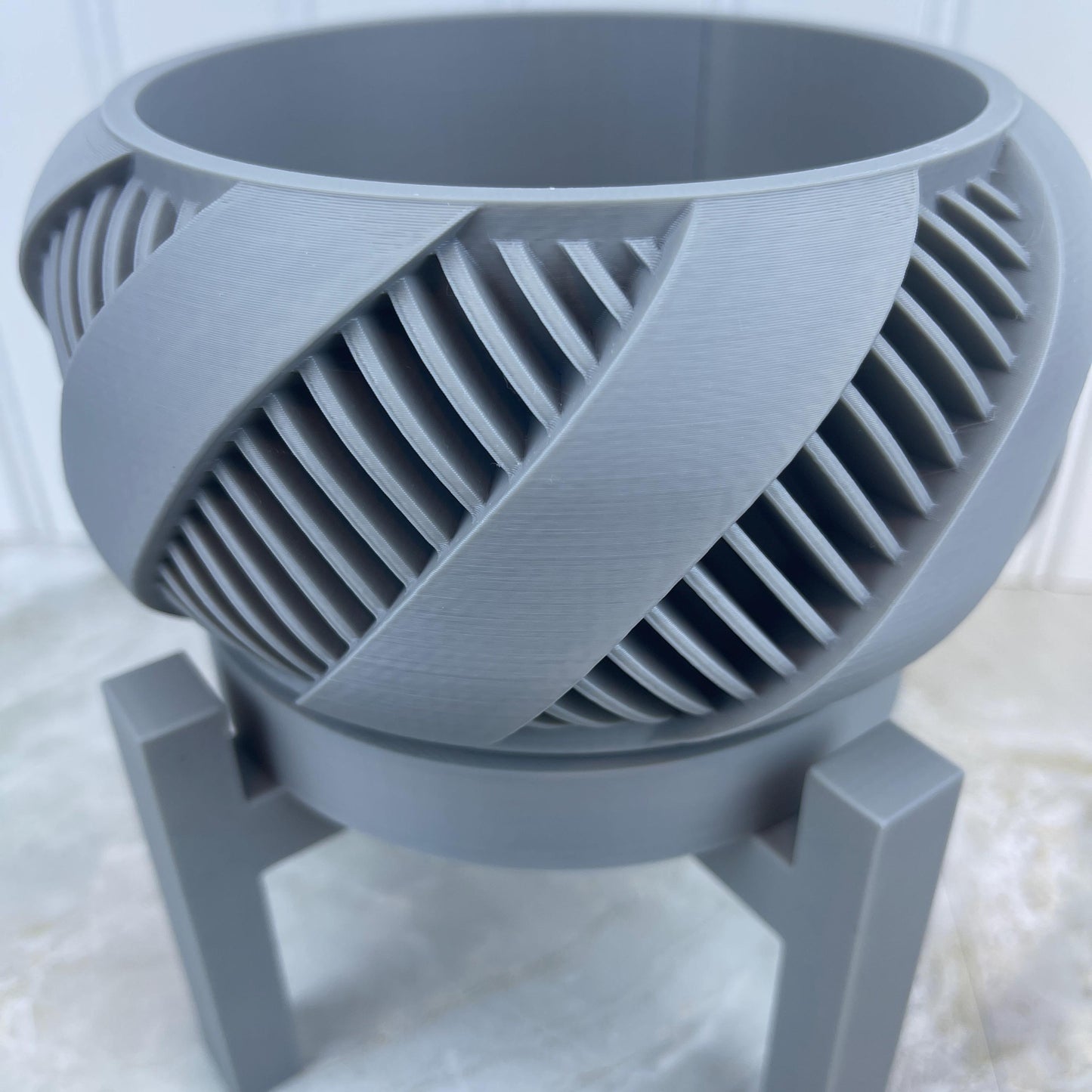 Indoor Flower Pot, The Brimo Planter with Drainage Holes, Saucer and Stand,  Planter, Modern Home Decor, Ecofriendly