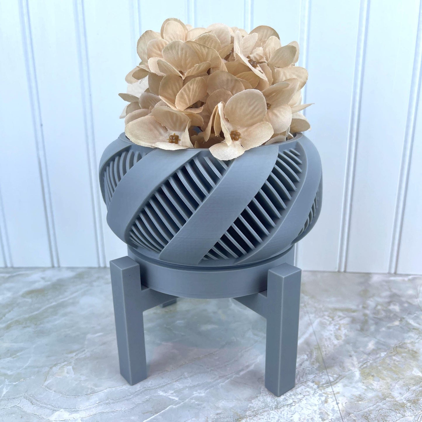 Indoor Flower Pot, The Brimo Planter with Drainage Holes, Saucer and Stand,  Planter, Modern Home Decor, Ecofriendly