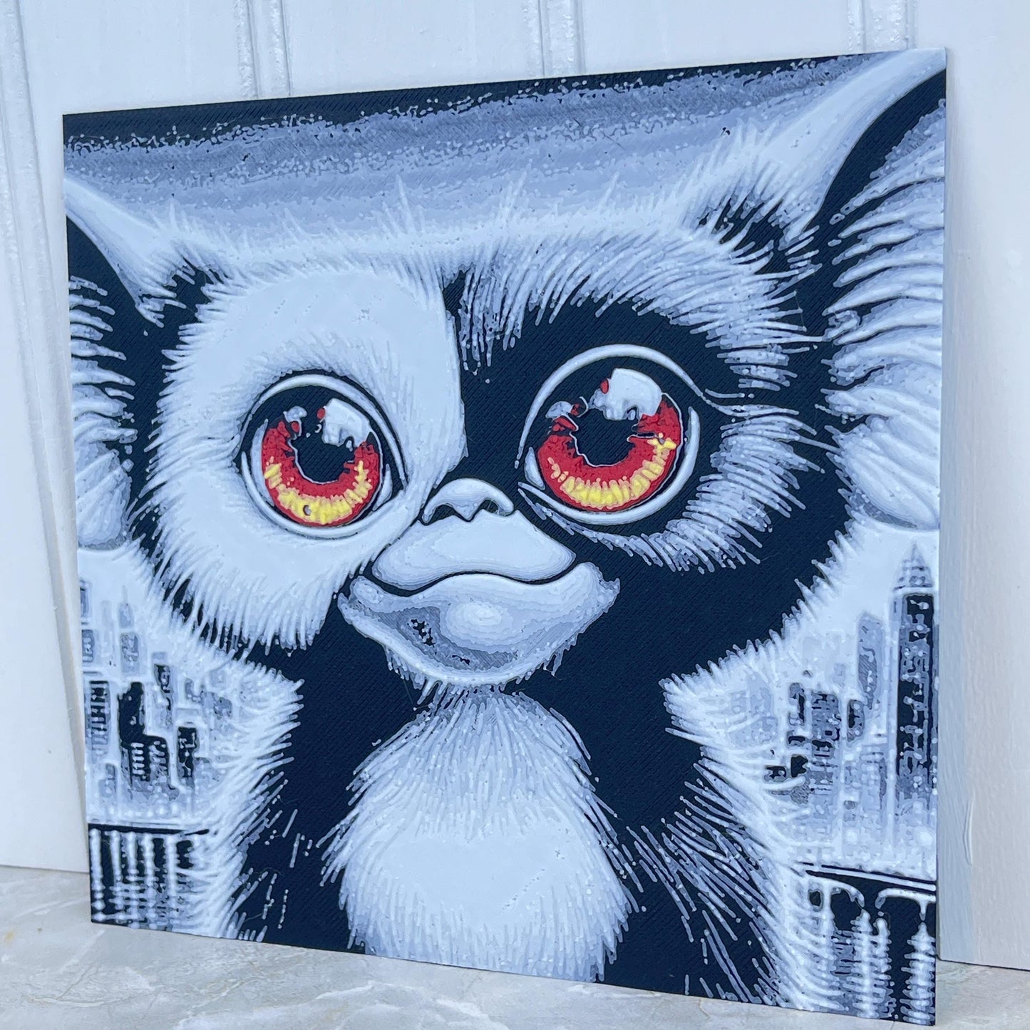 Gremlin Wall Art,  Wall, Gizmo, 80s Nostalgia, Classic 80s Movie, Textured Art, Hueforge Art