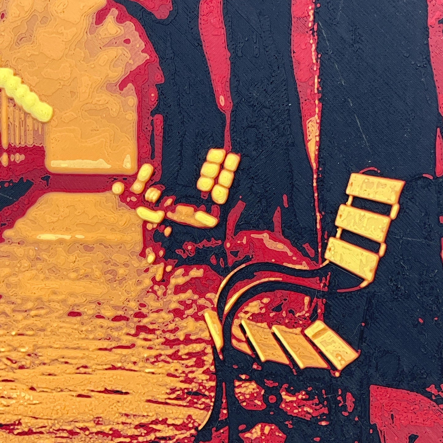 Autumnal Fall Wall Art,  Wall, Park Bench, Street Lamps in Autumn, Cozy Fall Vibes, Textured Art, Hueforge Art