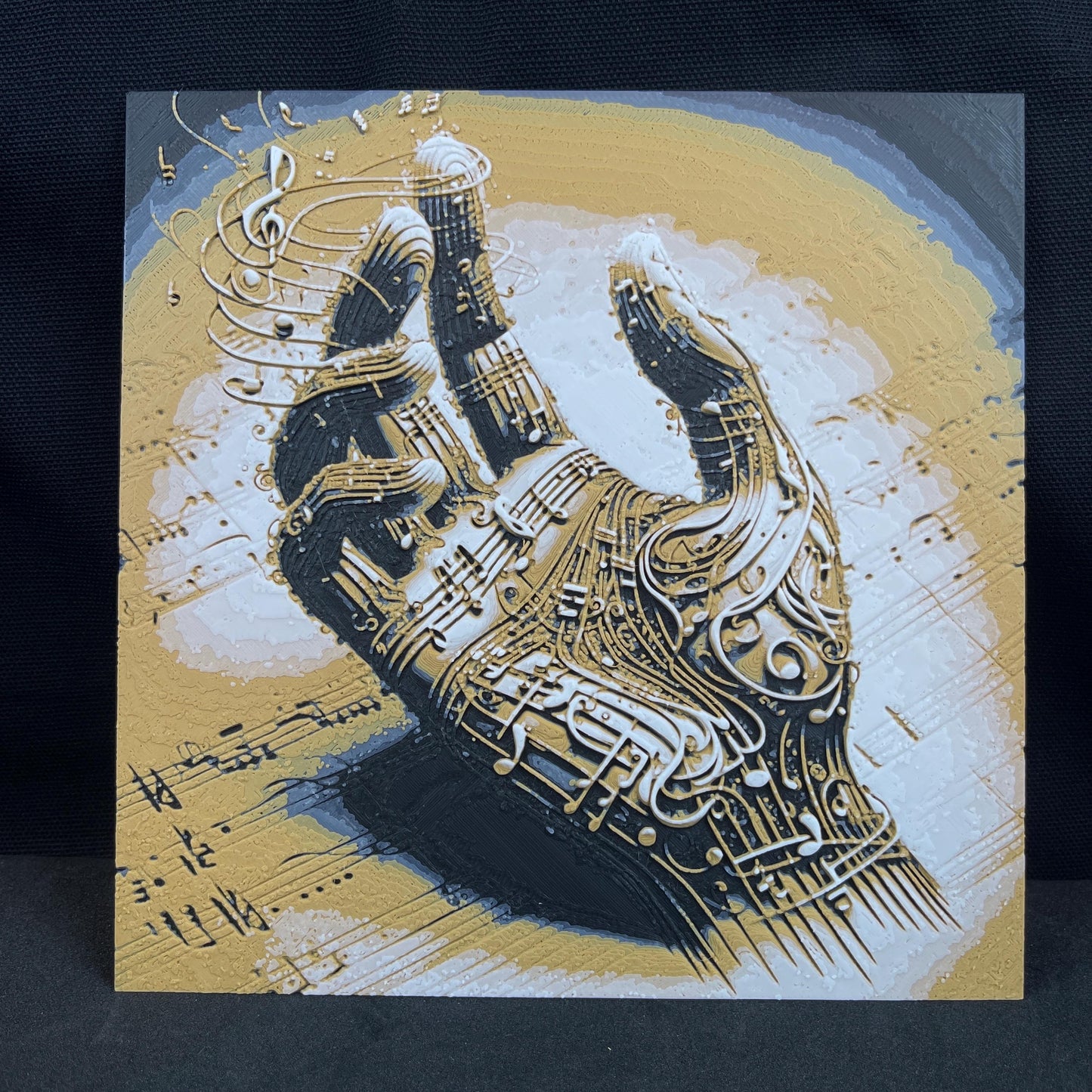 Music Hand Wall Art, Musician Art, Music Lover,  Wall Art, Textured Art