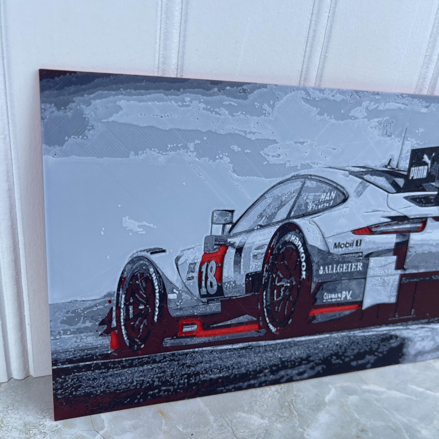 Porsche GT3 RS Wall Art,  Wall Art, Car Lover, Garage Art, Man Cave Decor, Textured Art, Hueforge Art