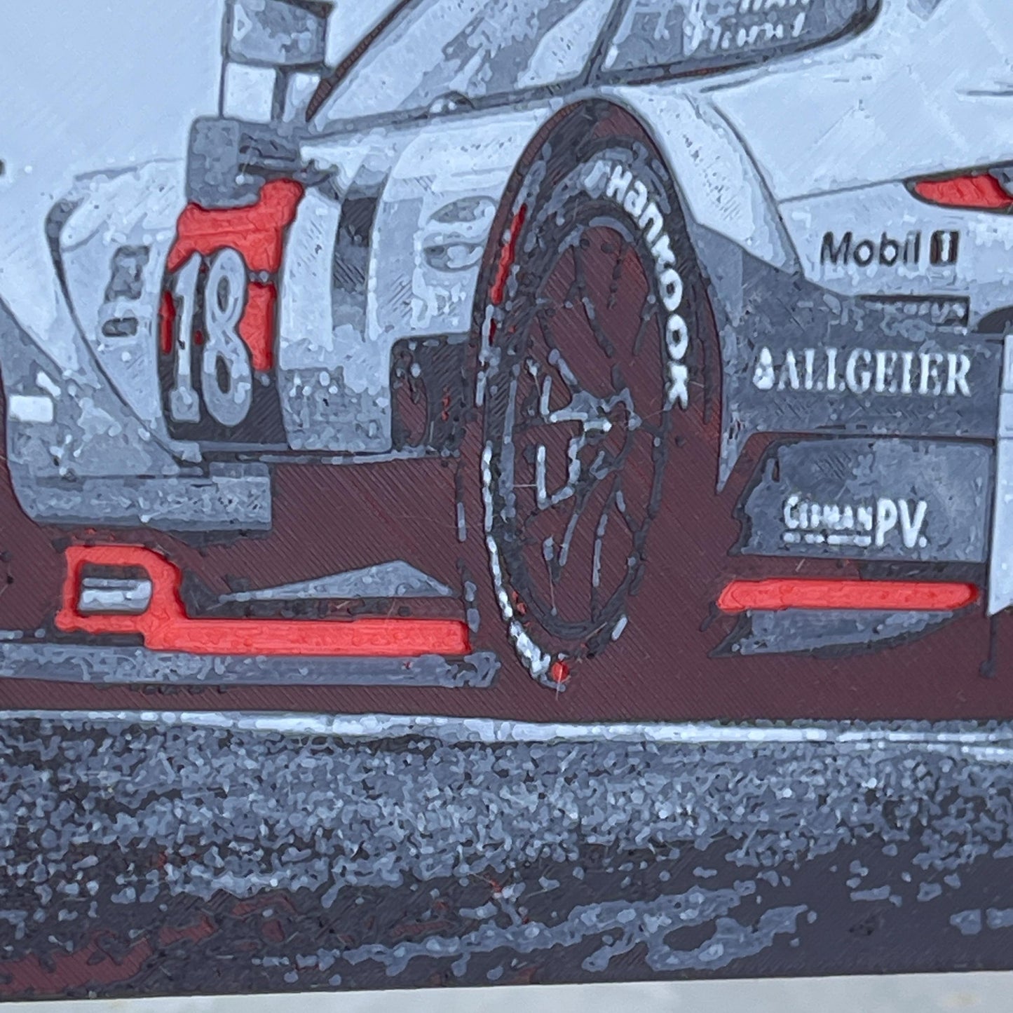 Porsche GT3 RS Wall Art,  Wall Art, Car Lover, Garage Art, Man Cave Decor, Textured Art, Hueforge Art