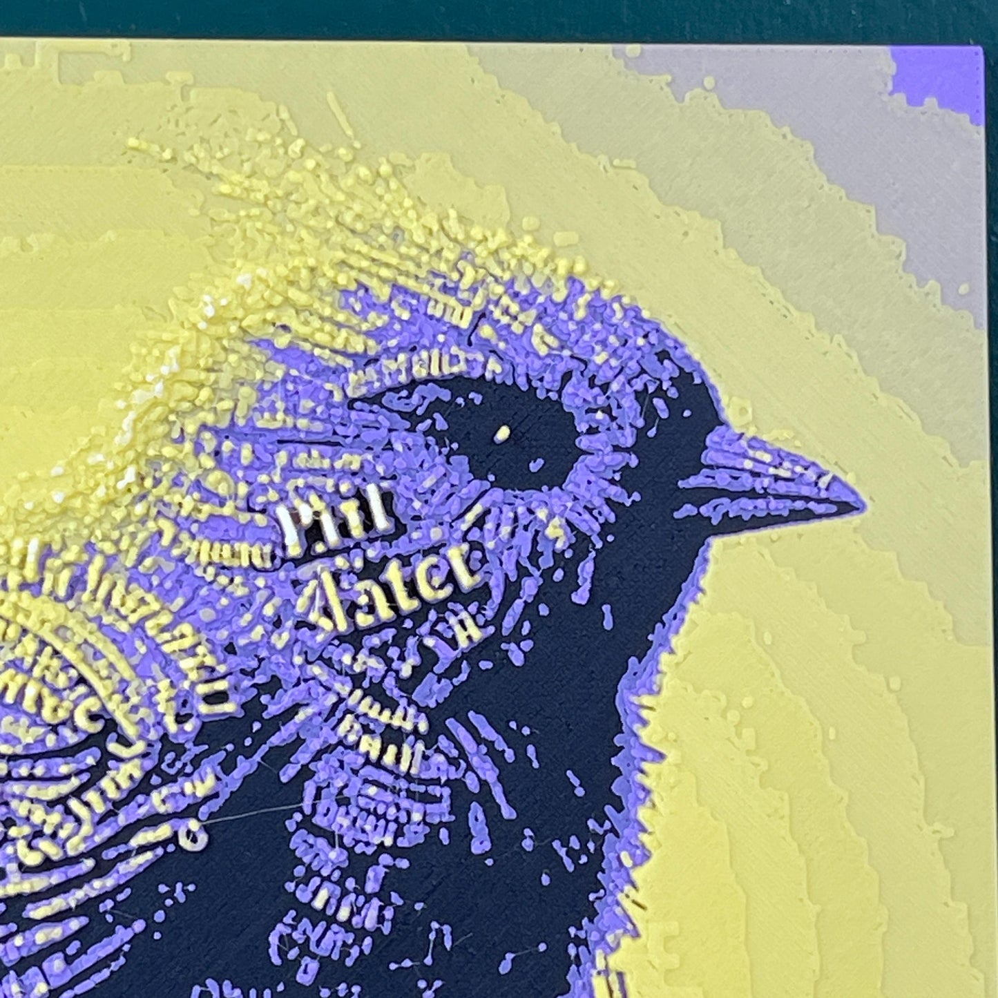 Uniquely Colored Bird Wall Art,  Art, Bird Lover, Playful Bird, Textured Art, Hueforge Art