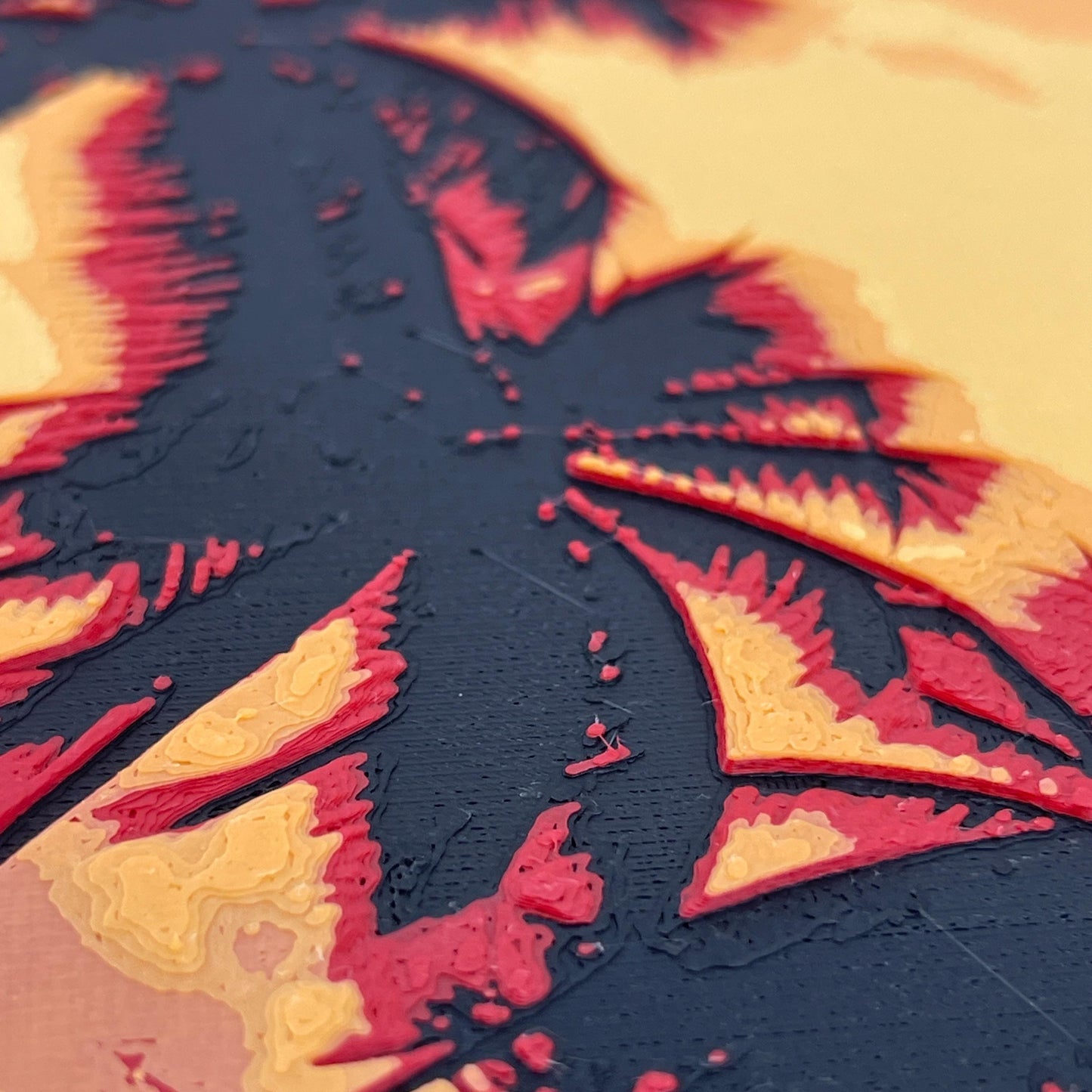 Sunset  Wall Art, Palm Trees at Sunset, Orange Yellow Sky, Textured Art