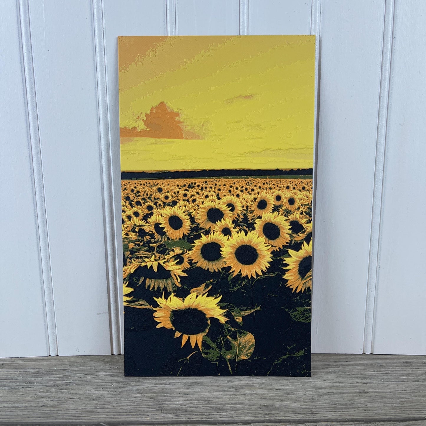 Sunflower  Wall Art, Field of Sunflowers, Textured Art